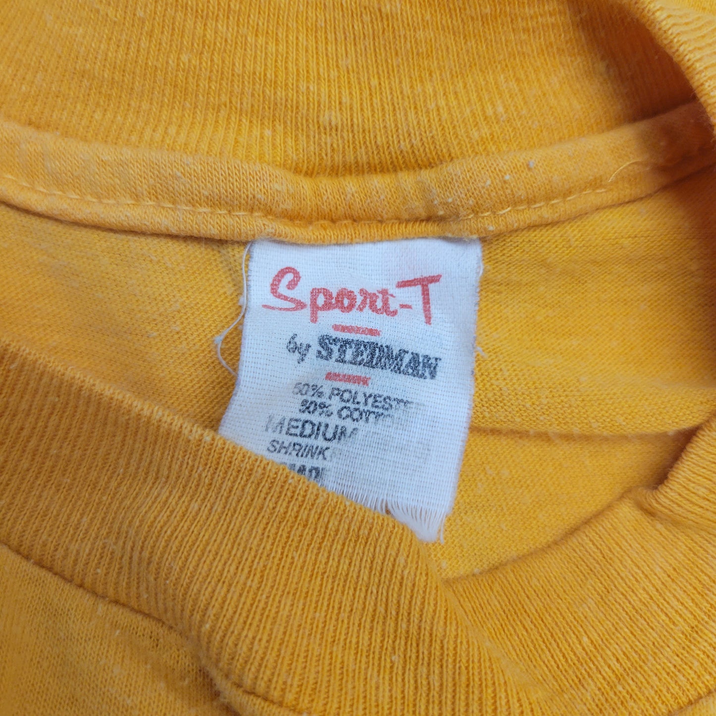 vtg 80s MINNESOTA WILDCATS TSHIRT // vintage sport-t medium yellow athletic sports school cats kitty basketball jersey easton camp shirt