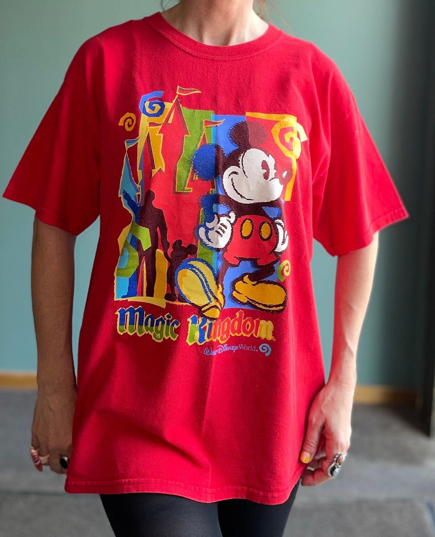 vtg 90s DISNEY MAGIC KINGDOM Shirt // vintage art drawing disney world florida theme park xl unisex mickey mouse walt disney souvenir tee