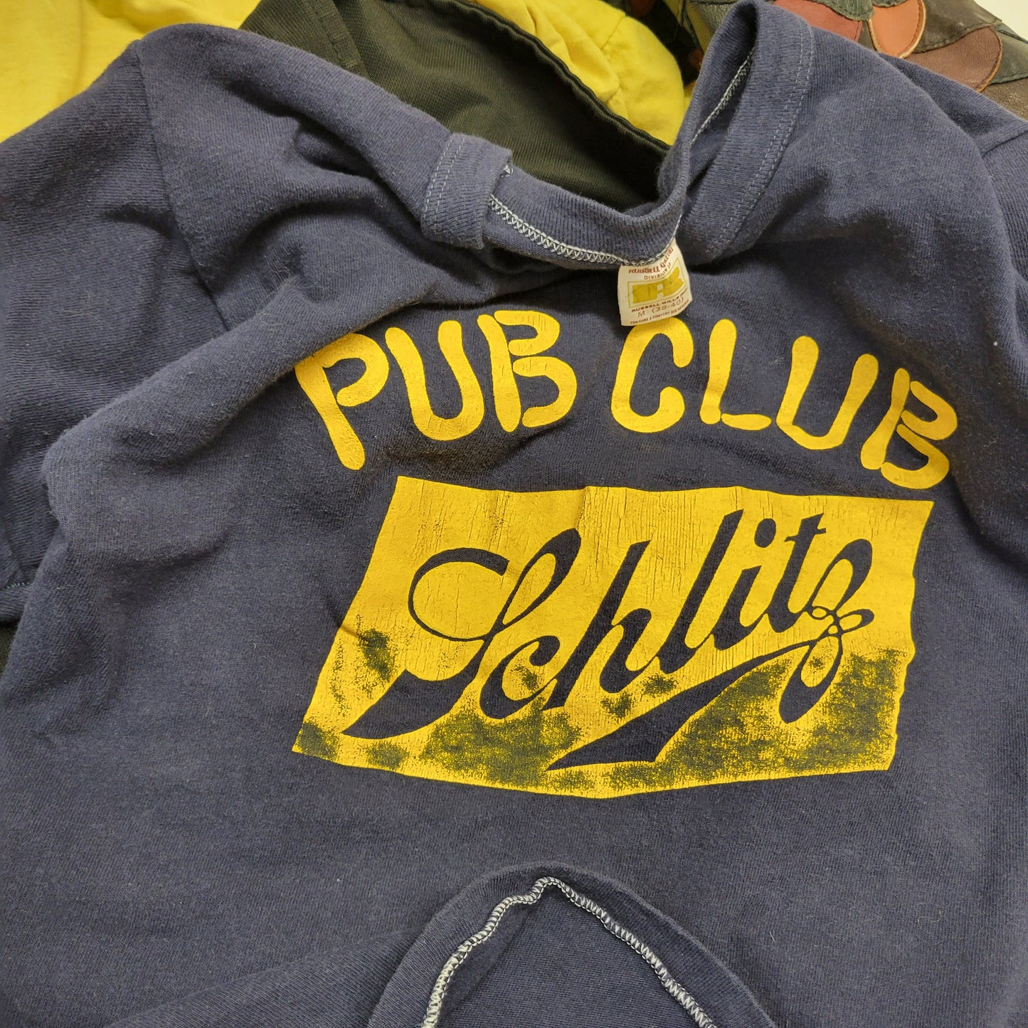 vtg 70s SCHLITZ BEER TSHIRT // vintage single stitch wisconsin brewery pub club beer tight cute fit french cut blue cotton small russell tee