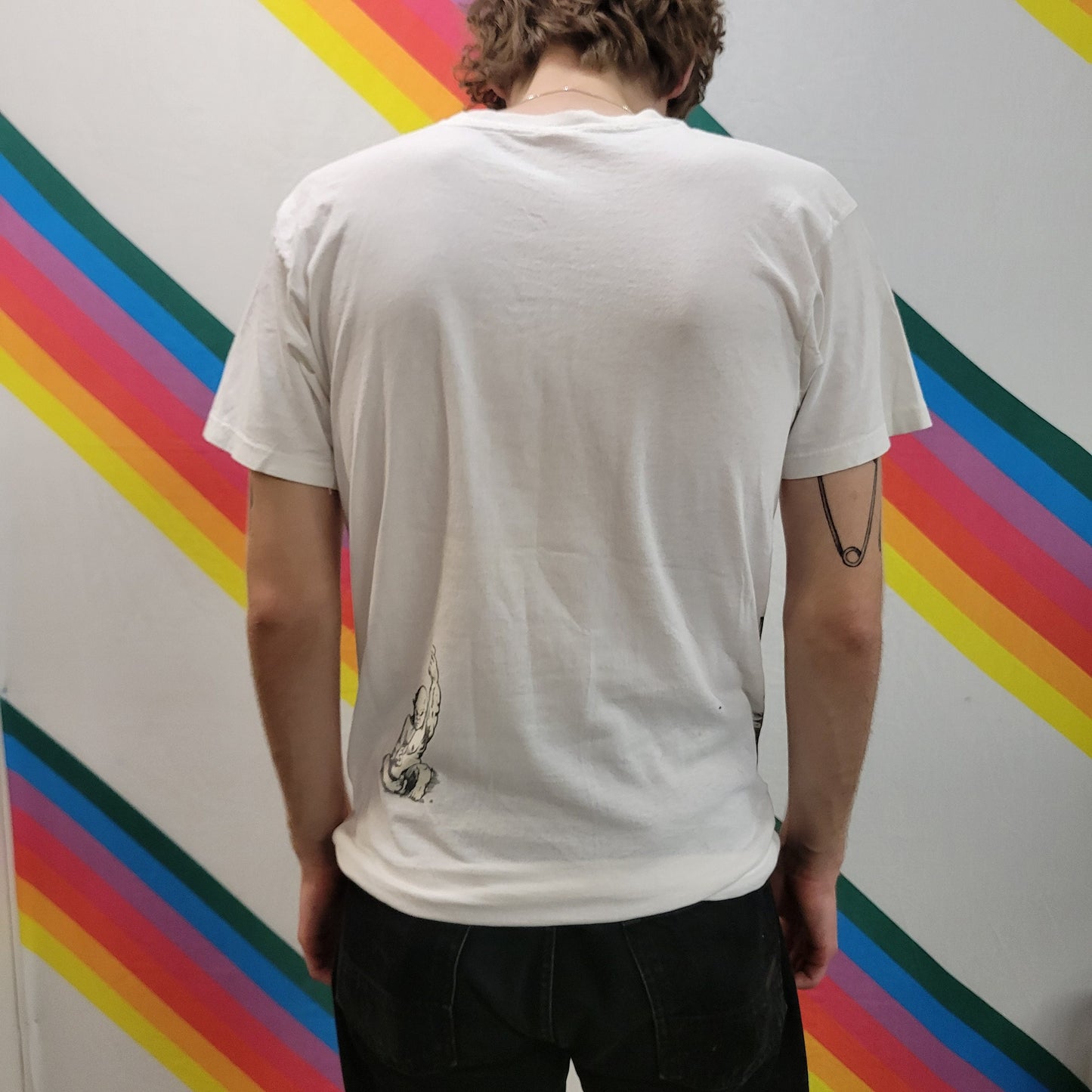 vtg 90s OZZY OSBOURNE TSHIRT // 1991 vintage single stitch hanes glow in dark jesus devil print aop gargoyle dark prince blacl sabbath 80s