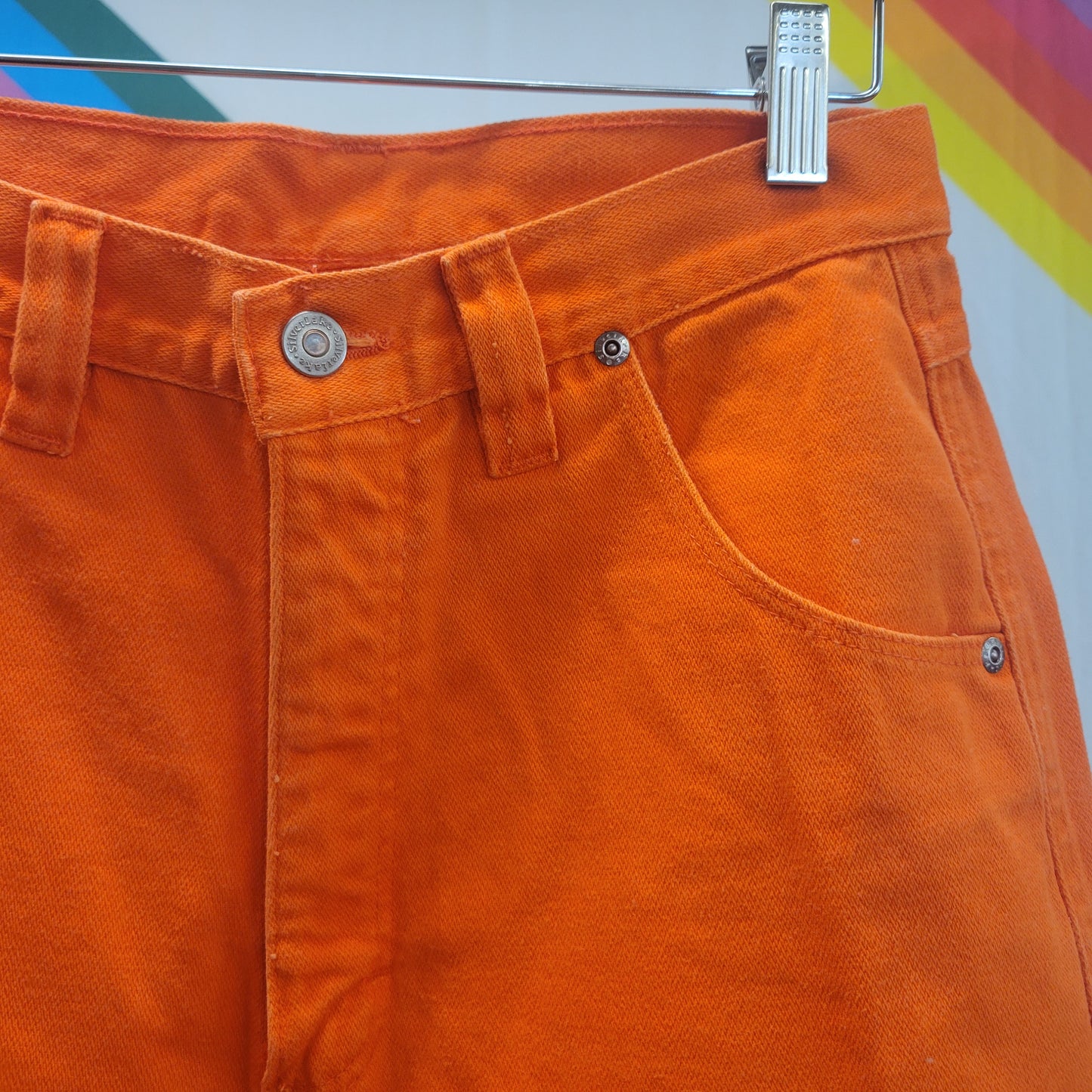 vtg 80s ORANGE WRANGLER JEANS // vintage bareback neon cowboy western womens 28 high rise mom denim disco rodeo cowgirl bull rider cute 11