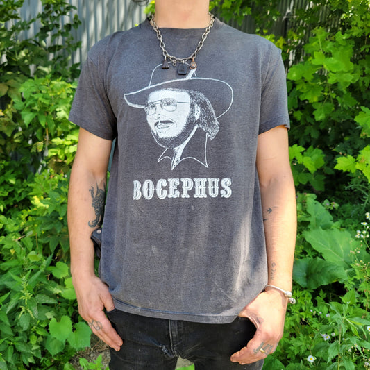 vtg 80s BOCEPHUS HANK WILLIAMS jr tshirt // vintage single stitch faded blacl nashville waylon jennings country rock tour concert opry