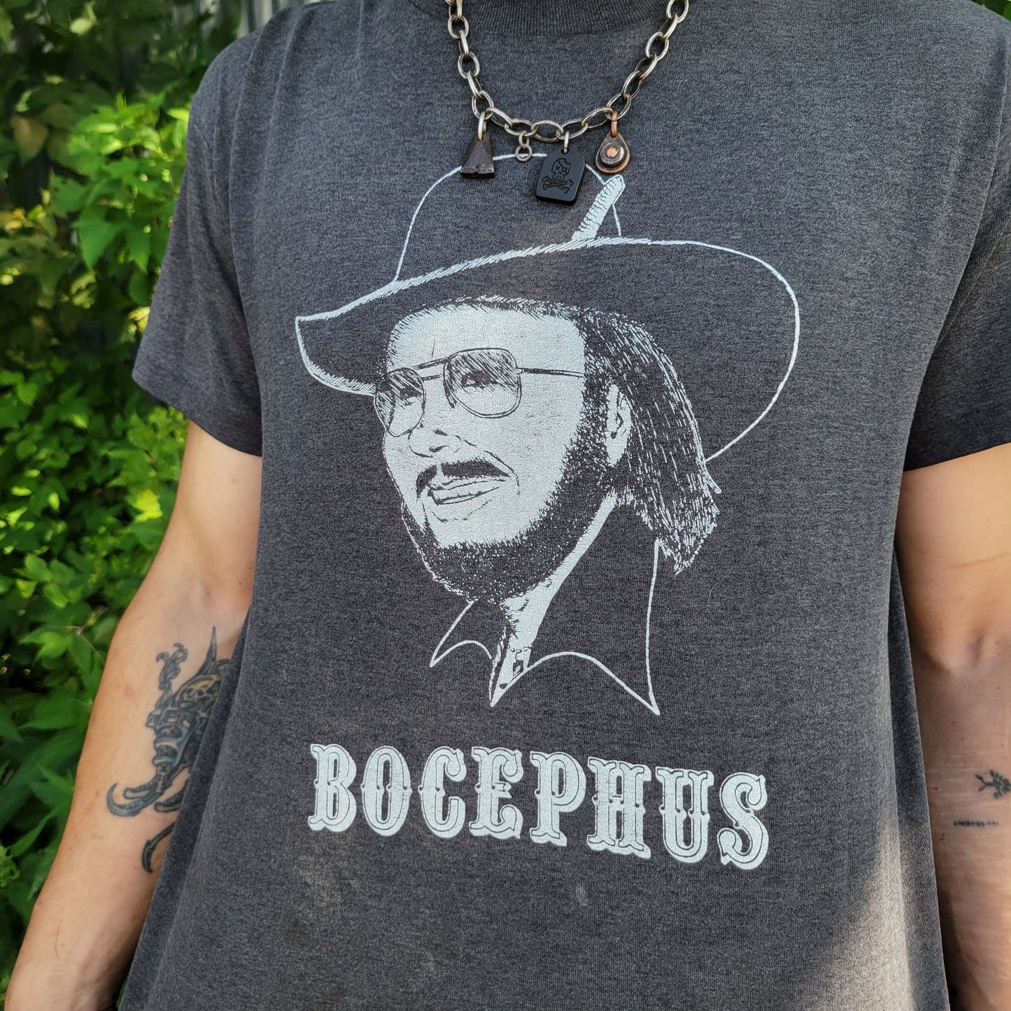 vtg 80s BOCEPHUS HANK WILLIAMS jr tshirt // vintage single stitch faded blacl nashville waylon jennings country rock tour concert opry