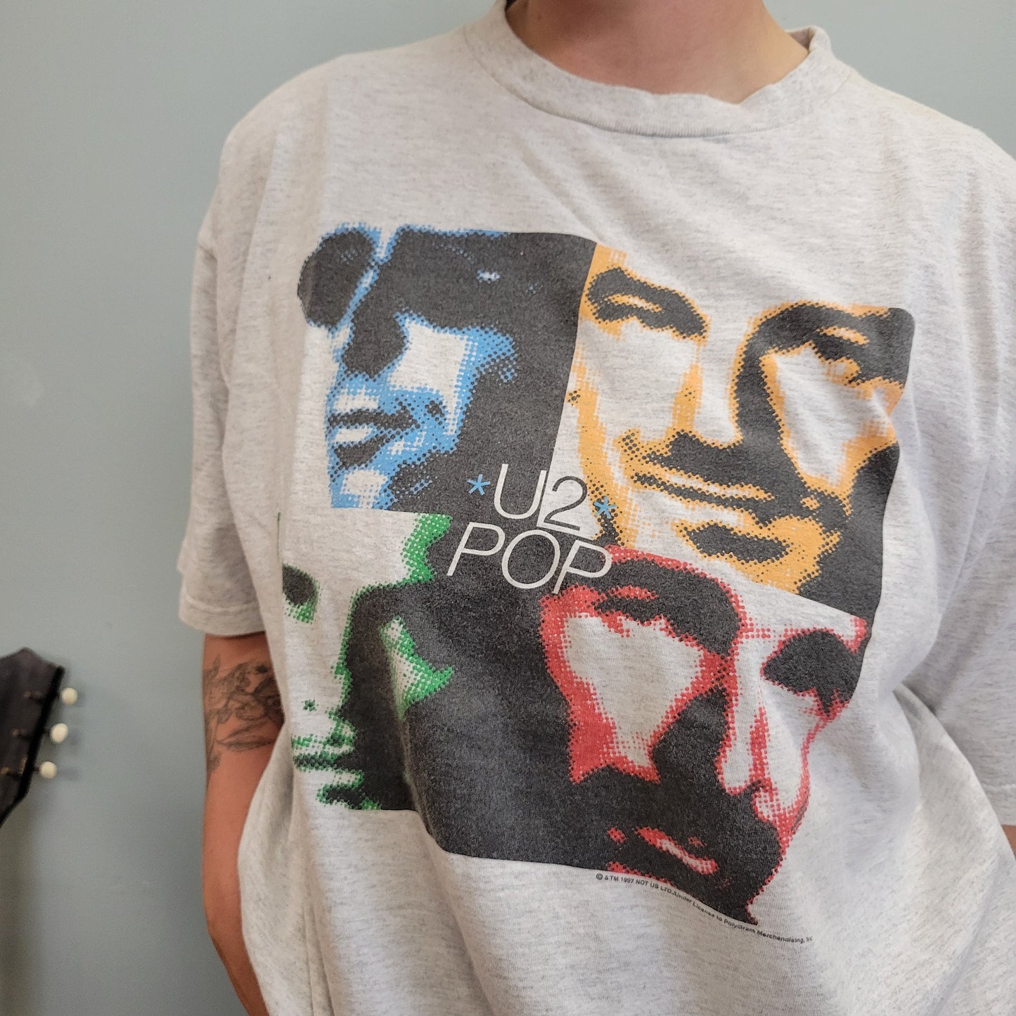 vtg 90s U2 POP TSHIRT // vintage baggy tee indie alternative grunge bono the edge joshua rem uk band tour tee rock folk retro dad