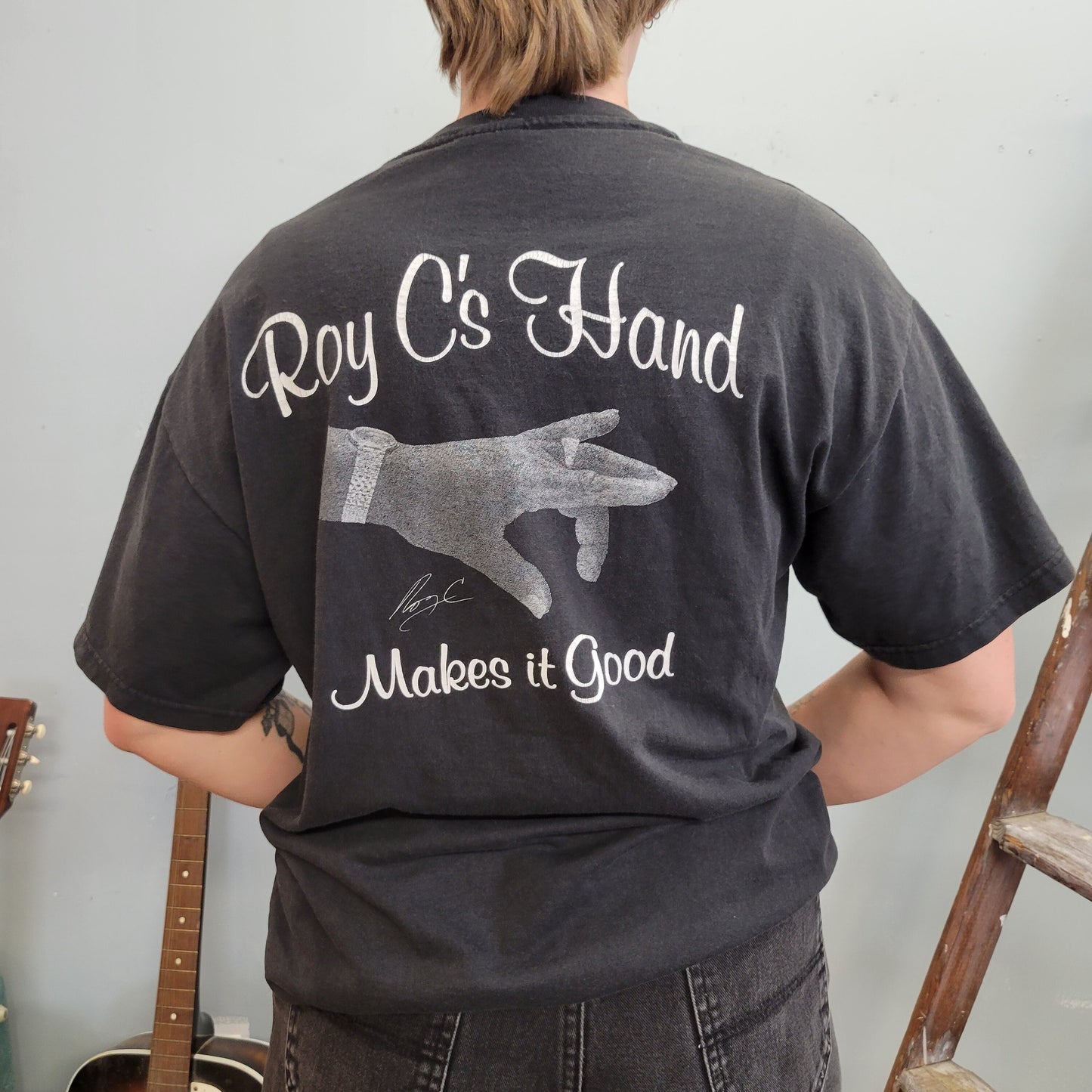 vtg 90s ROY c ROCK ME tshirt // vintage baggy tee r&b funky president soul jazz blues music tour gospel sound studio hip hop breaks