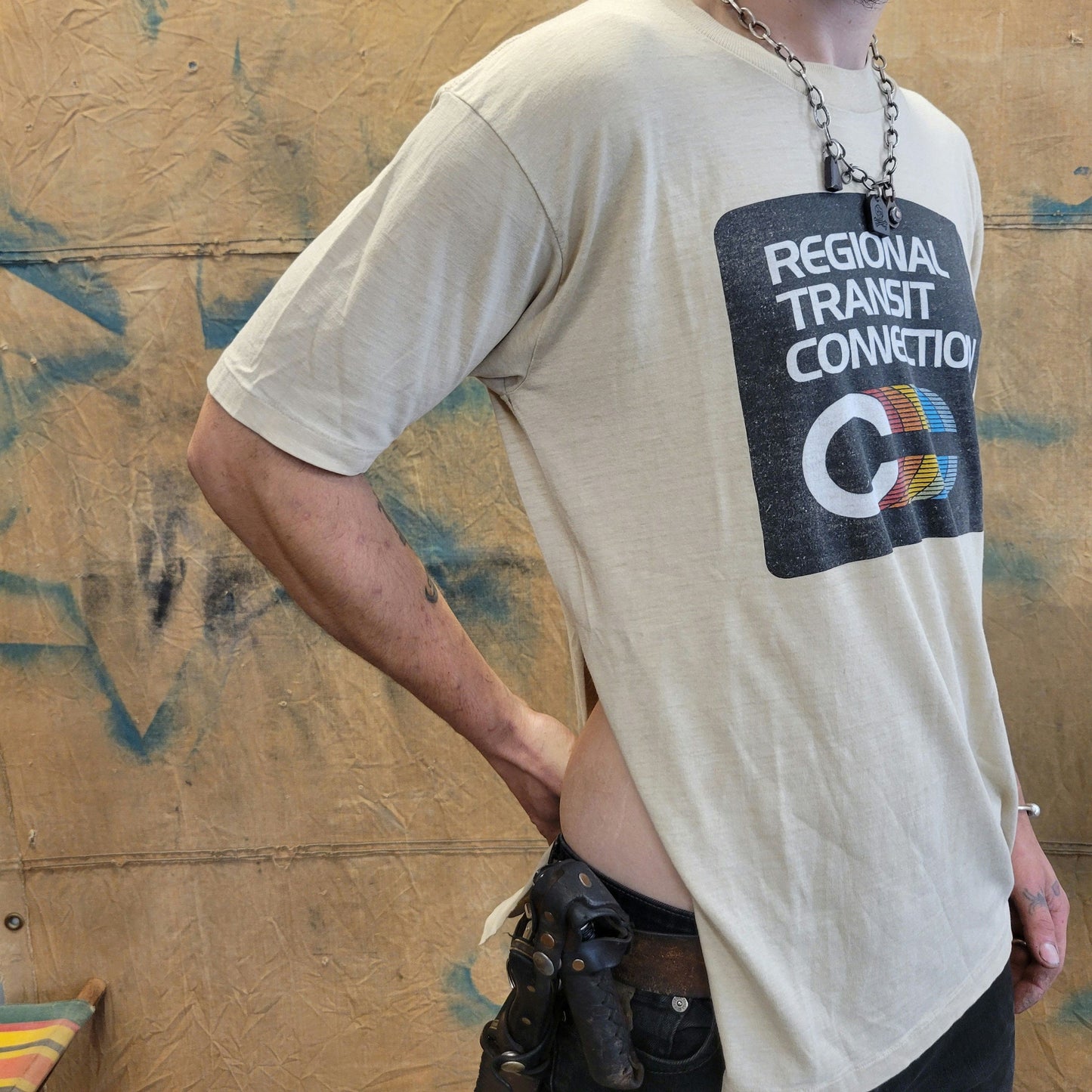 vtg 70s san francisco REGIONAL TRANSIT CONNECTION tshirt // vintage torn single stitch california bart distresses sf rtc subway train bus