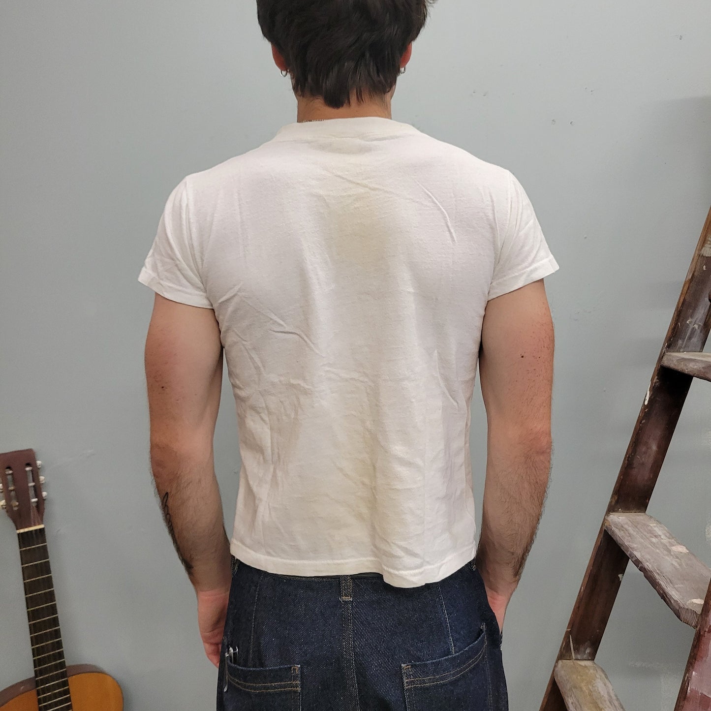 vtg 70s MUS DAY CAMP tshirt // vintage paper thin cotton camp memphis boy scout champion 80s tag water soak print dirty distressed hot