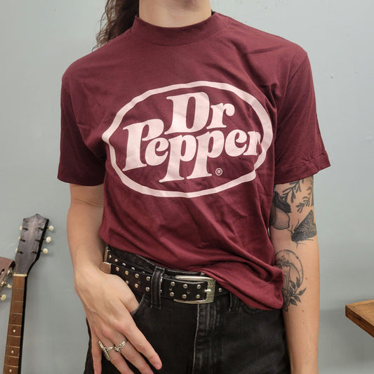 vtg 80s DR PEPPER TSHIRT / vintage soda 1988 kickoff classic drink pop maroon marathon baseball retro team sports college squad goals soccer