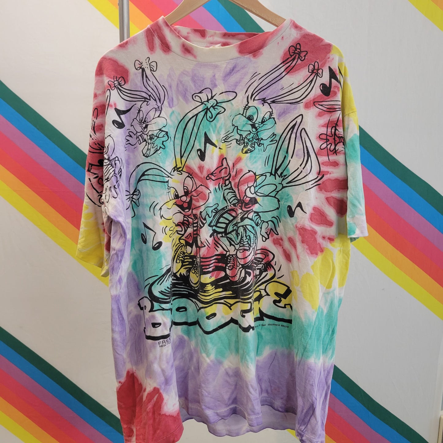 vtg 90s TINY TOONS TSHIRT // vintage y2k 1994 warner bros 3xl mens unisex cartoon psychedelic babs buster bunny single stitch cute bugs tee