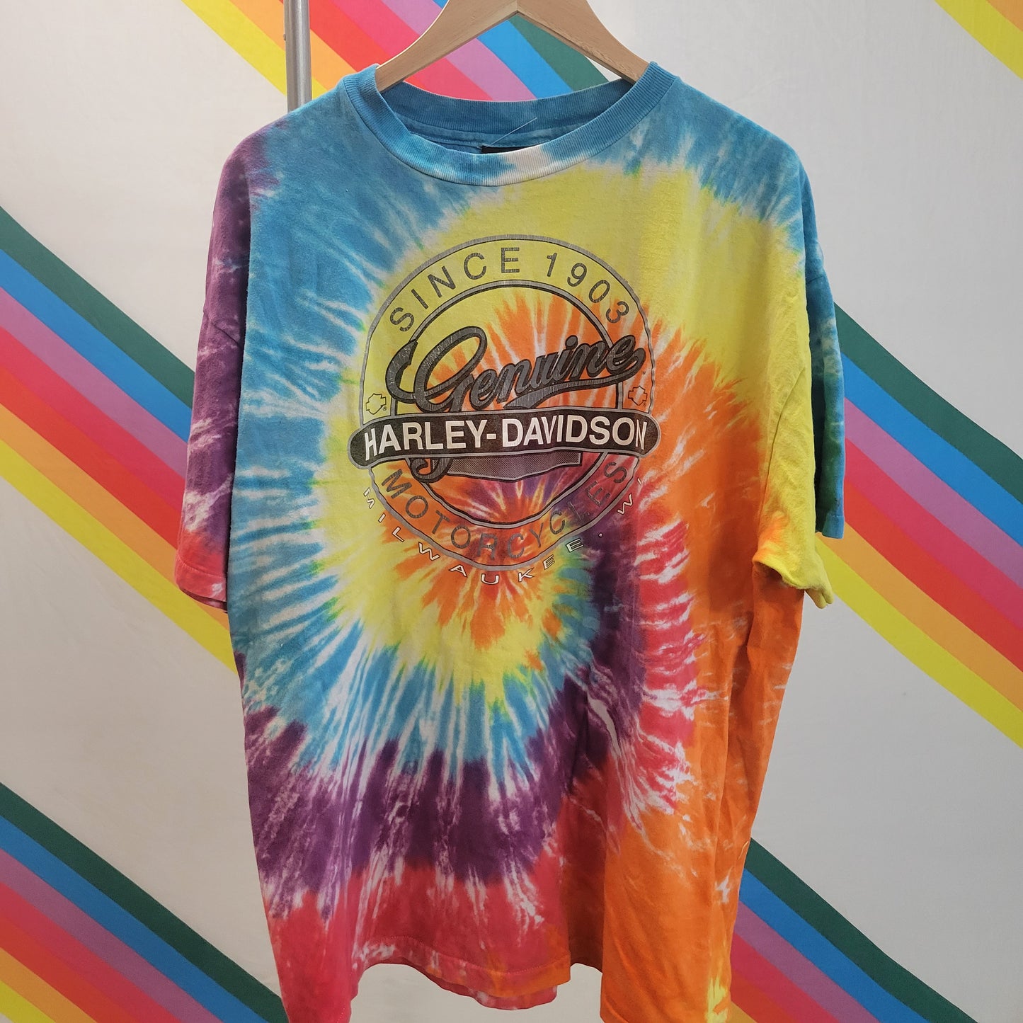 vtg 90s HARLEY DAVIDSON SHIRT // vintage xxl mens unisex y2k authentic harley biker tie dye retro motorcycle milwaukee wisconsin