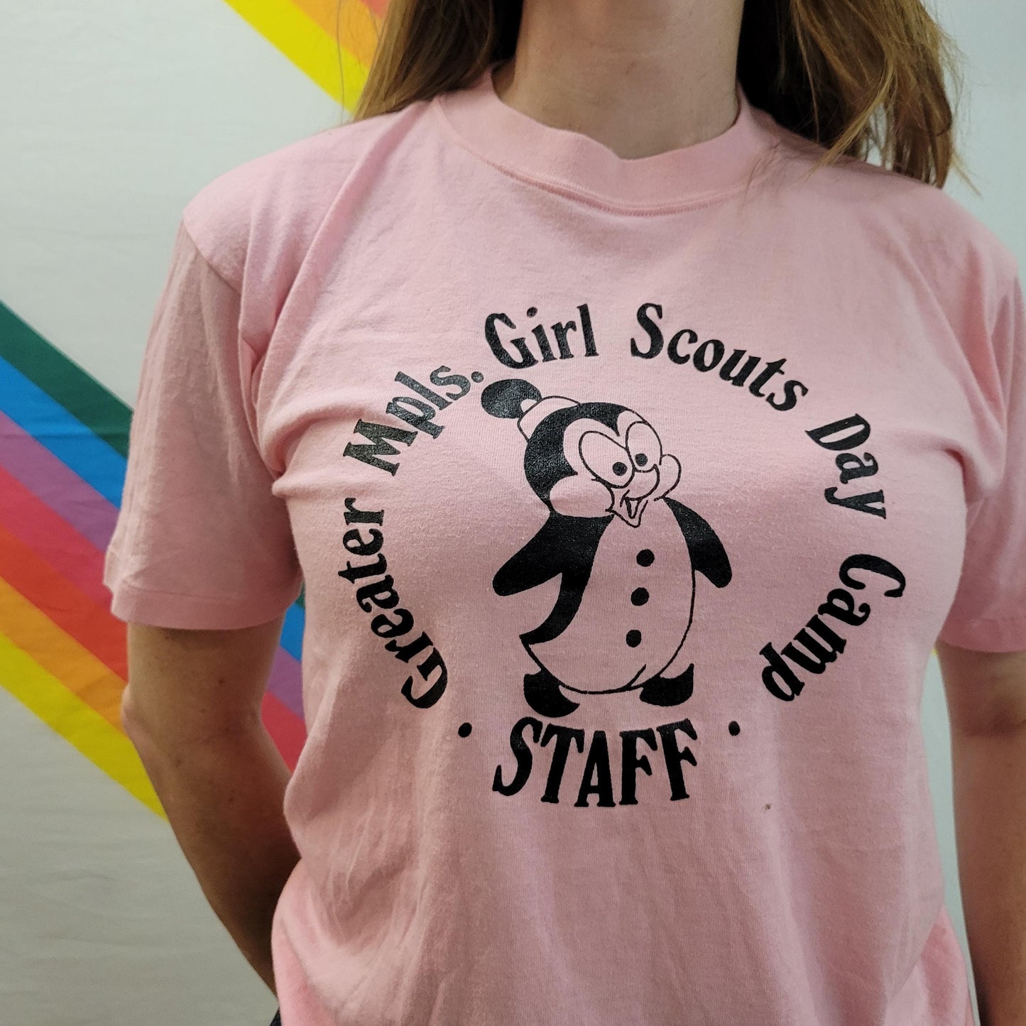 vtg 80s CLOWN GIRL SCOUTS tshirt // vintage clown minneapolis minnesota cute femme girls teen camp circus cookie crop style fit fashion
