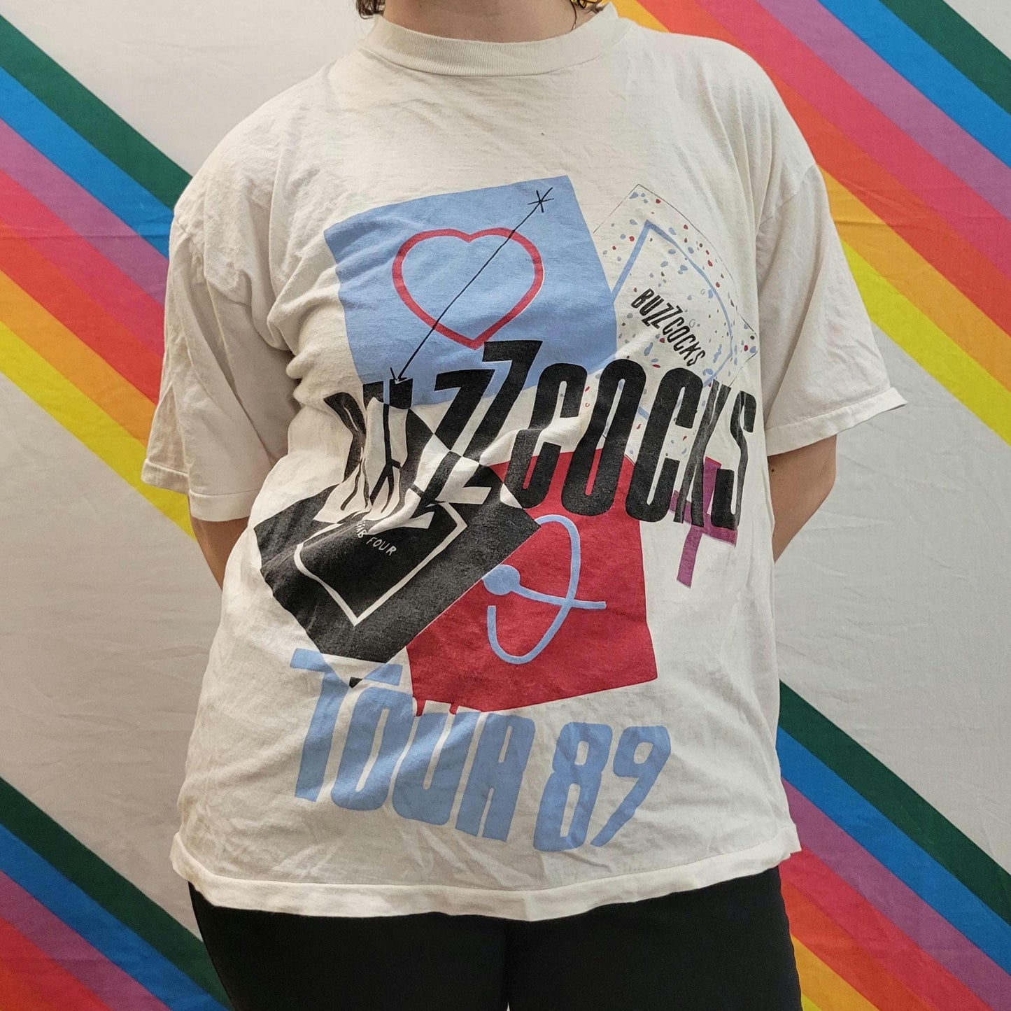 vtg 80s BUZZCOCKS TOUR SHIRT // vintage band tee 1989 punk uk pop rock indie metal thin original sex pistols fifth column style art