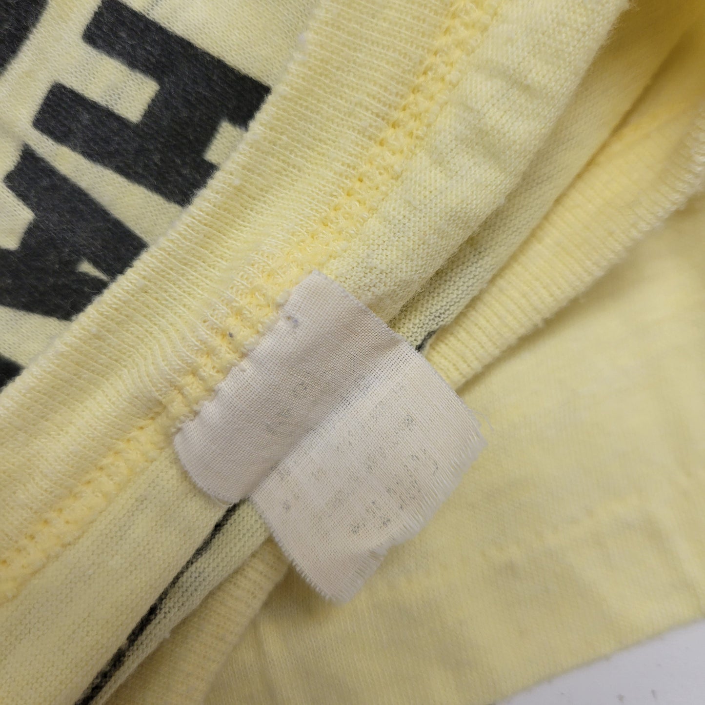 vtg 70s HAIR PORT TSHIRT // vintge paper thin single stitch shirt beige light yellow thin hippie camp style felt cotton fashion true basic