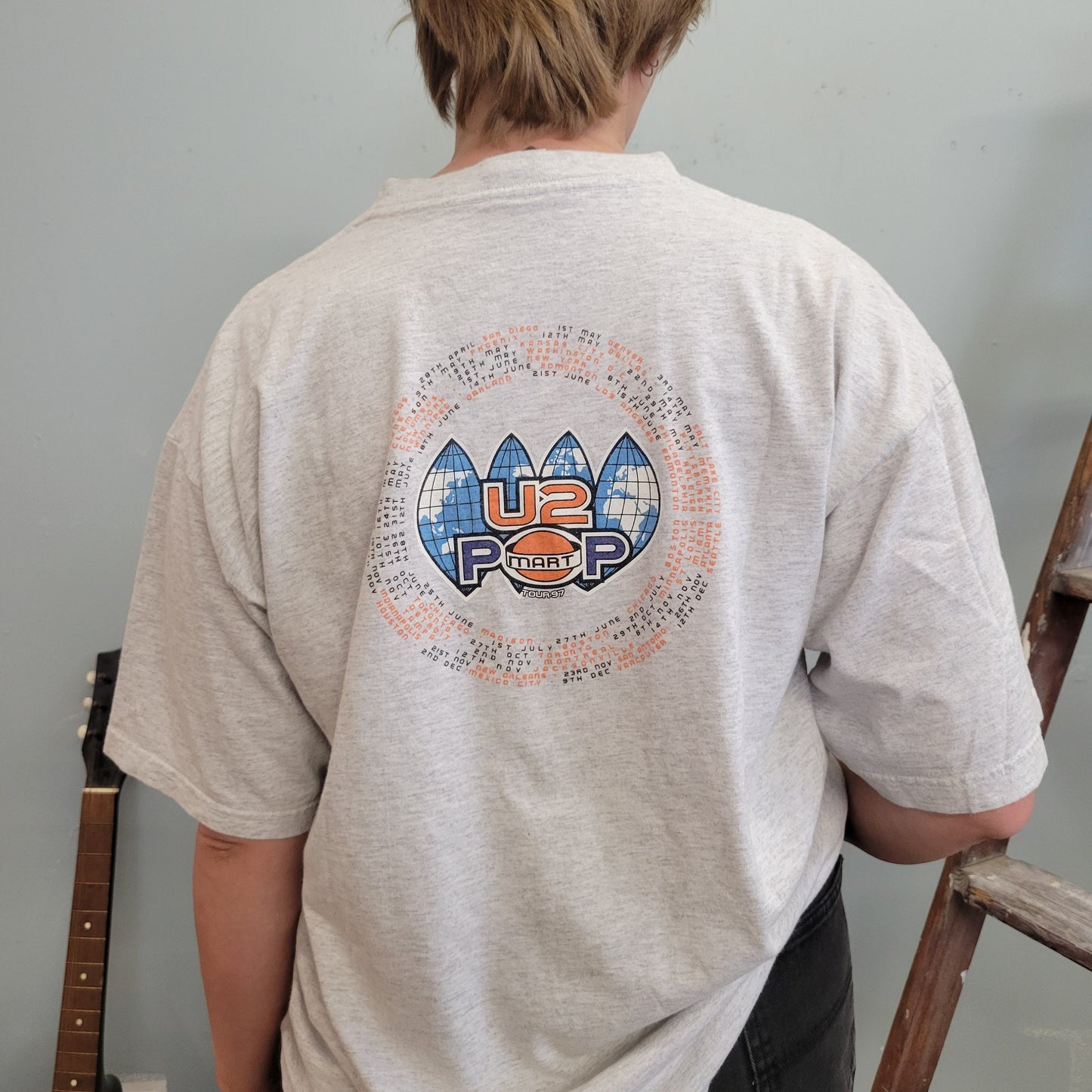 vtg 90s U2 POP TSHIRT // vintage baggy tee indie alternative grunge bono the edge joshua rem uk band tour tee rock folk retro dad