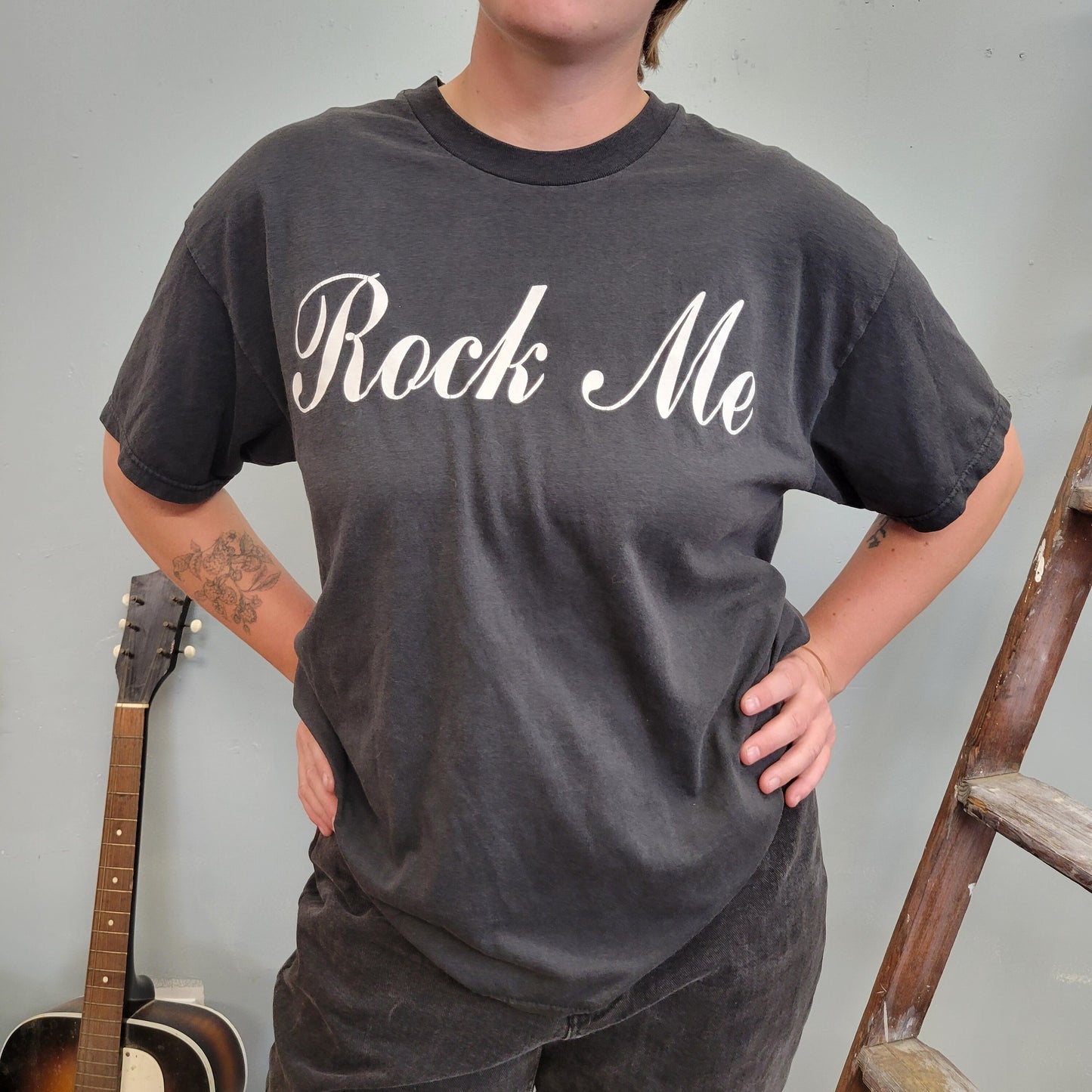 vtg 90s ROY c ROCK ME tshirt // vintage baggy tee r&b funky president soul jazz blues music tour gospel sound studio hip hop breaks