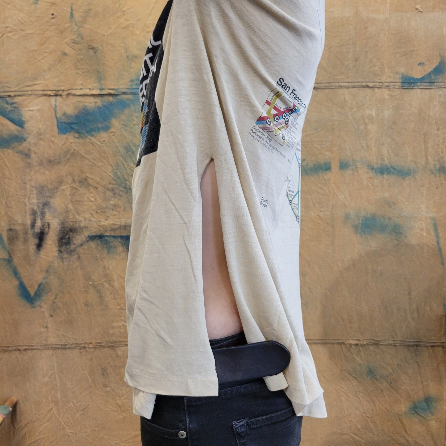 vtg 70s san francisco REGIONAL TRANSIT CONNECTION tshirt // vintage torn single stitch california bart distresses sf rtc subway train bus