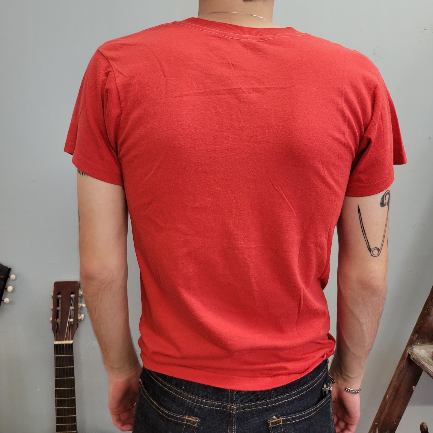 vtg 80s COCA COLA TSHIRT // vintage thin screen stars graphic emblem coke pepsi retro snack soda pop sugar drink classic red retro true