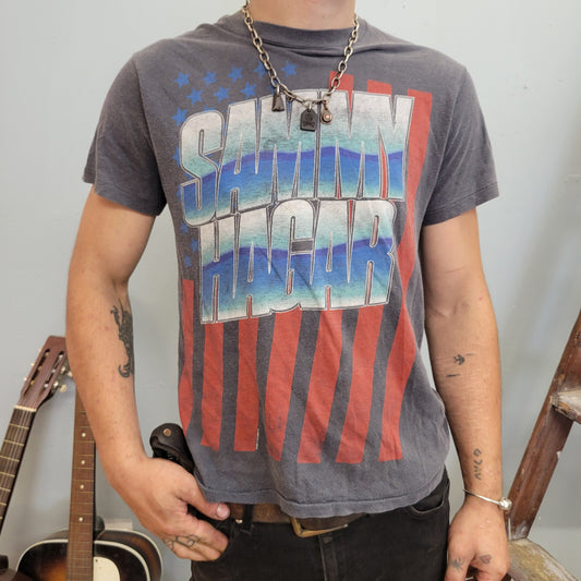 vtg 80s SAMMY HAGAR TSHIRT // vintage single stitch band tee eddie van halen tour concert metal rock kiss rocker trash guitar solos