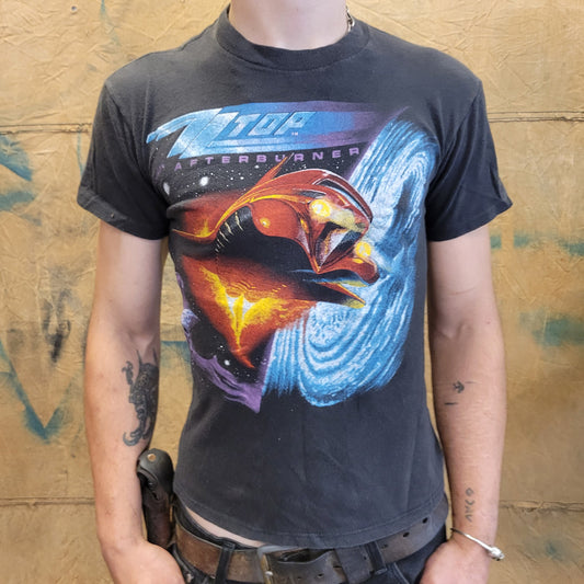 vtg 80s ZZ TOP AFTERBURNER tshirt // vintage single stitch band tee southern rock metal punk style black basic rocker sleeze glam beard rawk