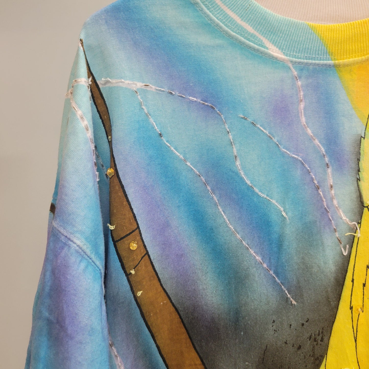 vtg 90s DISNEY VILLAINS SHIRT // maleficent sleeping beauty captain hook peter pan jou jou all over print neon beaded watercolor xl t shirt