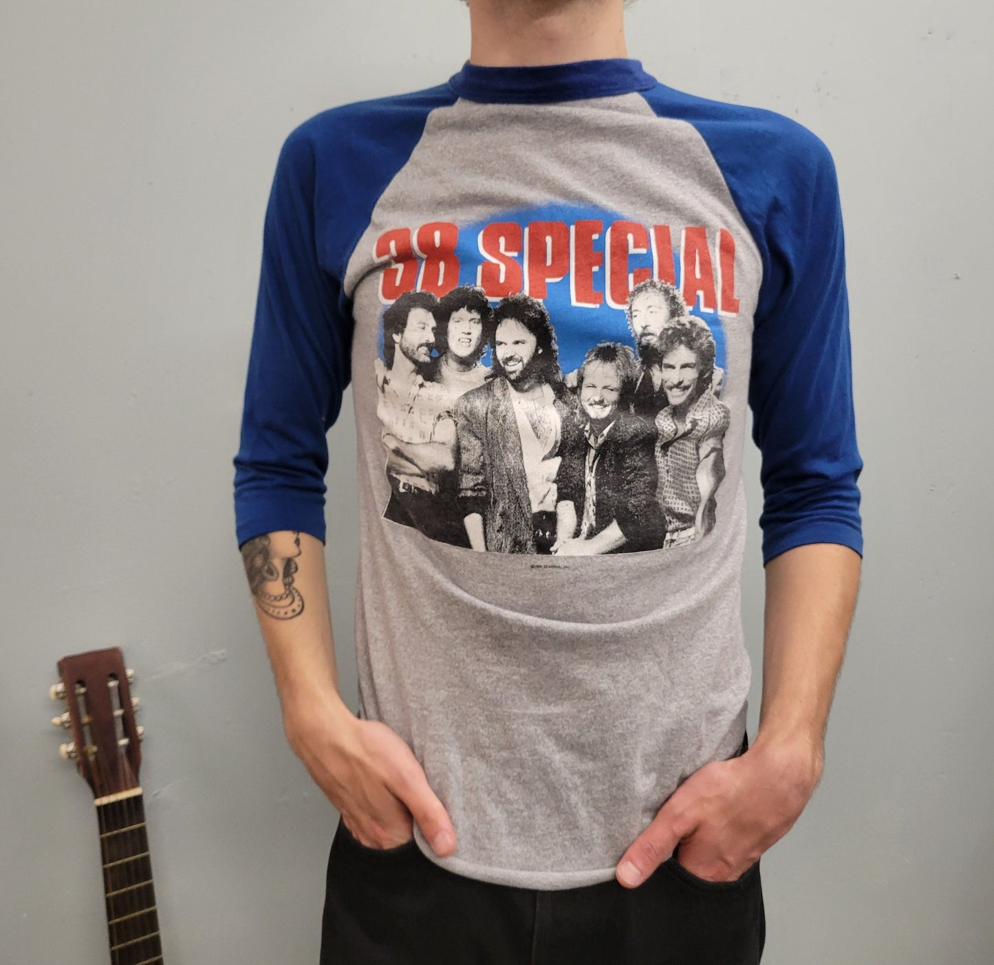 vtg 80s 38 SPECIAL band RAGLAN TEE // rock concert dad lynyrd skynyrd southern rocker country boston fleetwood mac era true style tight fit