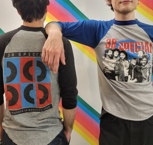 vtg 80s 38 SPECIAL band RAGLAN TEE // rock concert dad lynyrd skynyrd southern rocker country boston fleetwood mac era true style tight fit