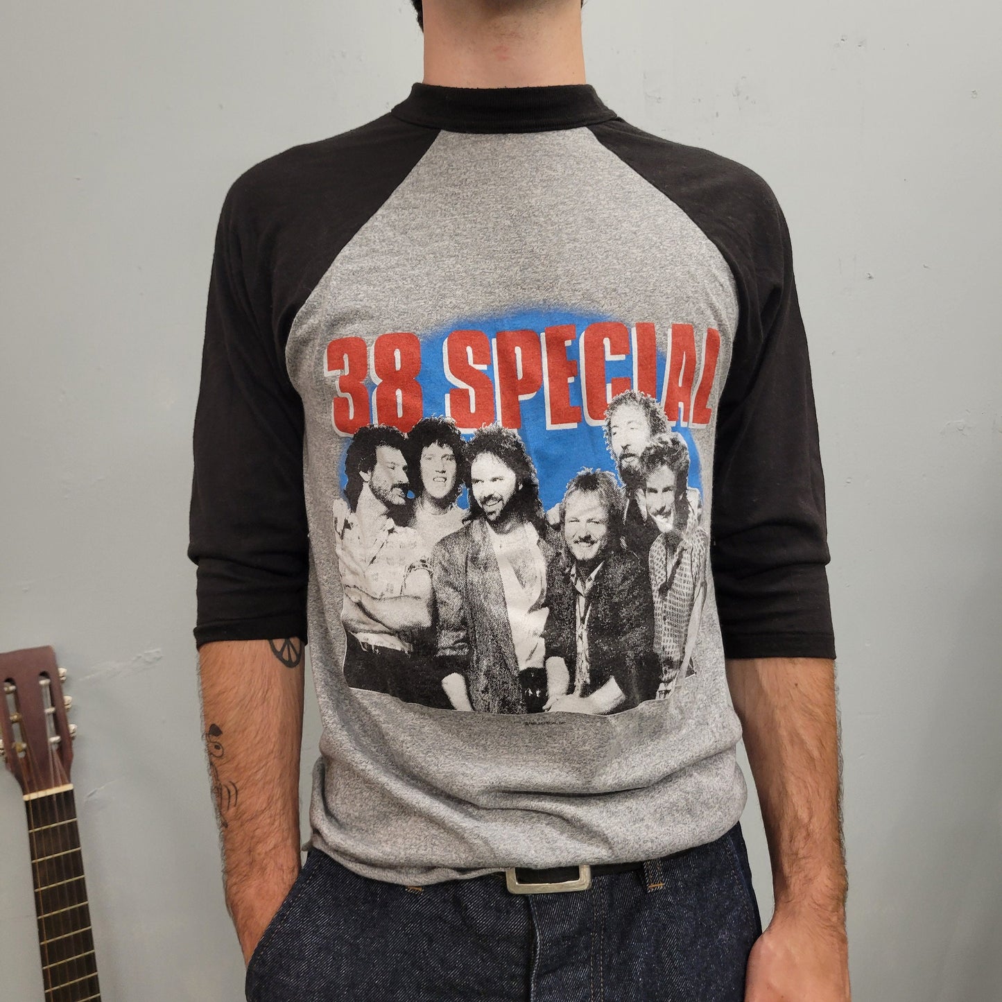 vtg 80s 38 SPECIAL band RAGLAN TEE // rock concert dad lynyrd skynyrd southern rocker country boston fleetwood mac era true style tight fit