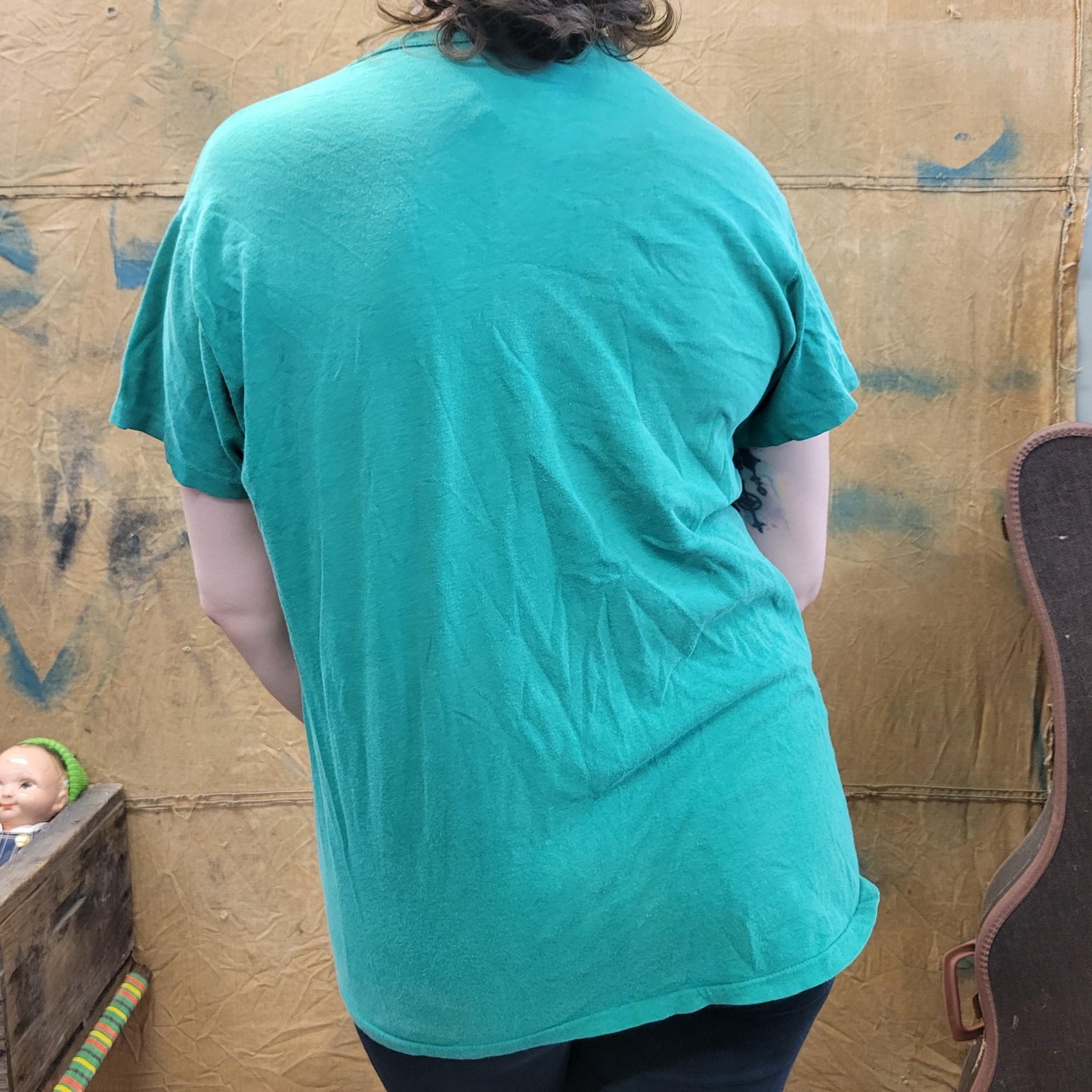 vtg 70s MARVELOUS MAX TSHIRT // vintage faded tee kelly green cotton stranger things style perfect retro true style fashion 80s fun tee