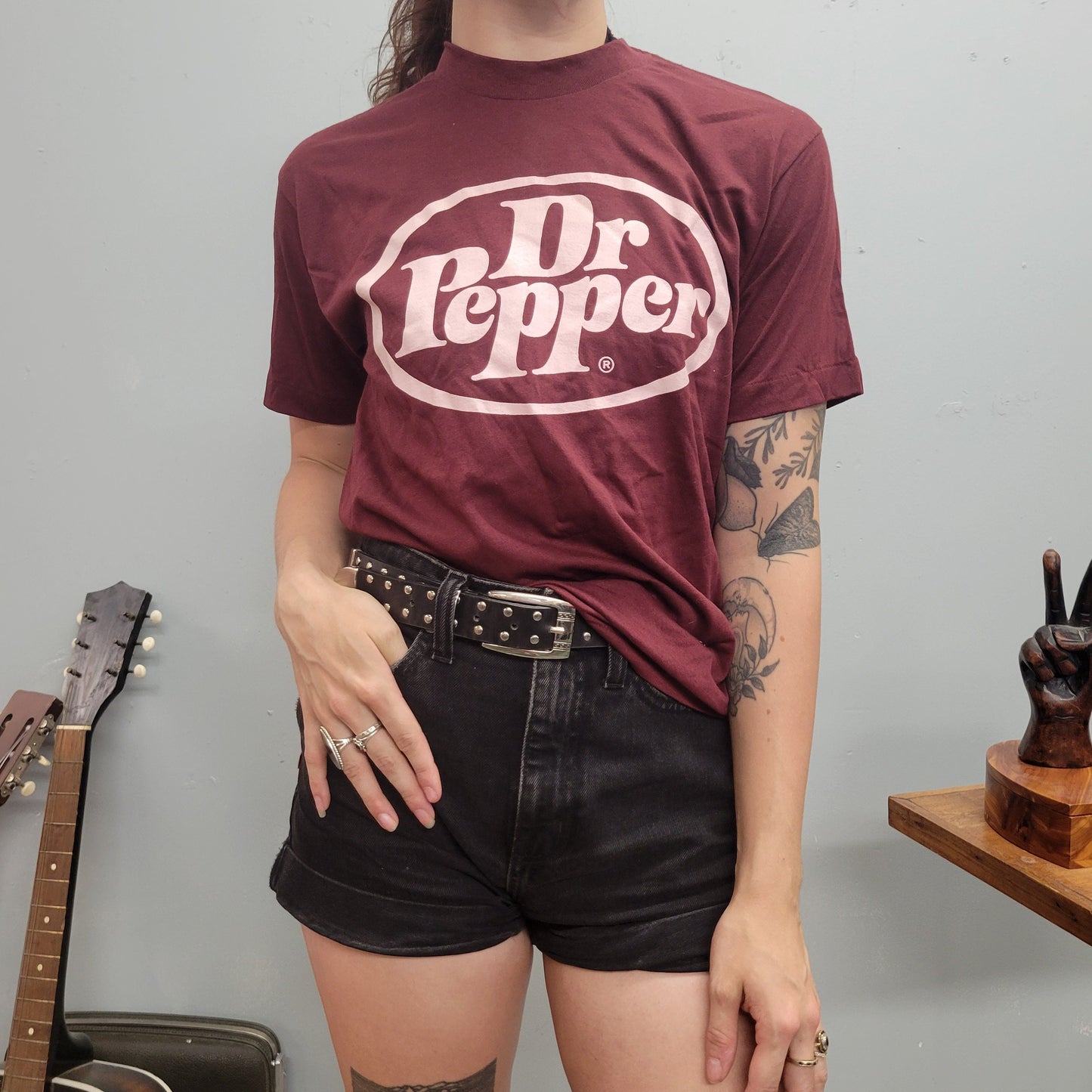 vtg 80s DR PEPPER TSHIRT / vintage soda 1988 kickoff classic drink pop maroon marathon baseball retro team sports college squad goals soccer