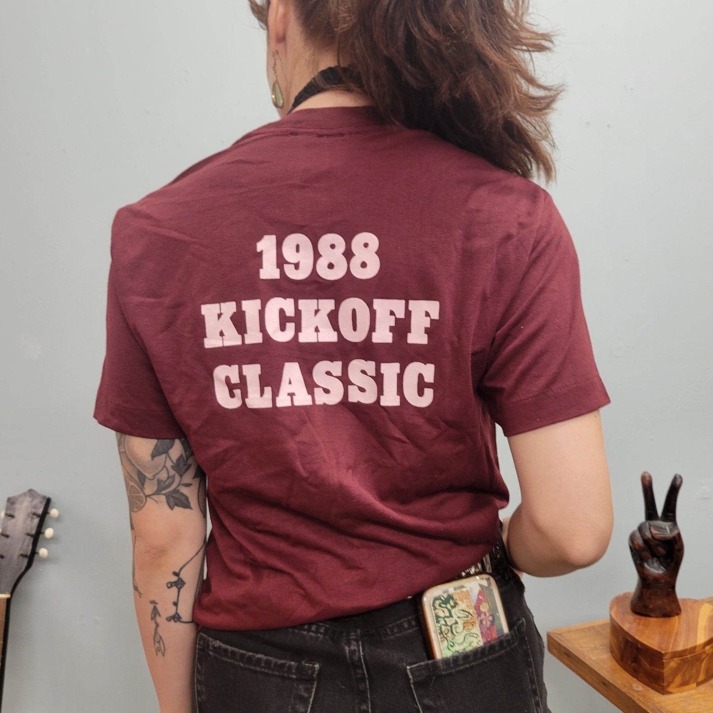 vtg 80s DR PEPPER TSHIRT / vintage soda 1988 kickoff classic drink pop maroon marathon baseball retro team sports college squad goals soccer