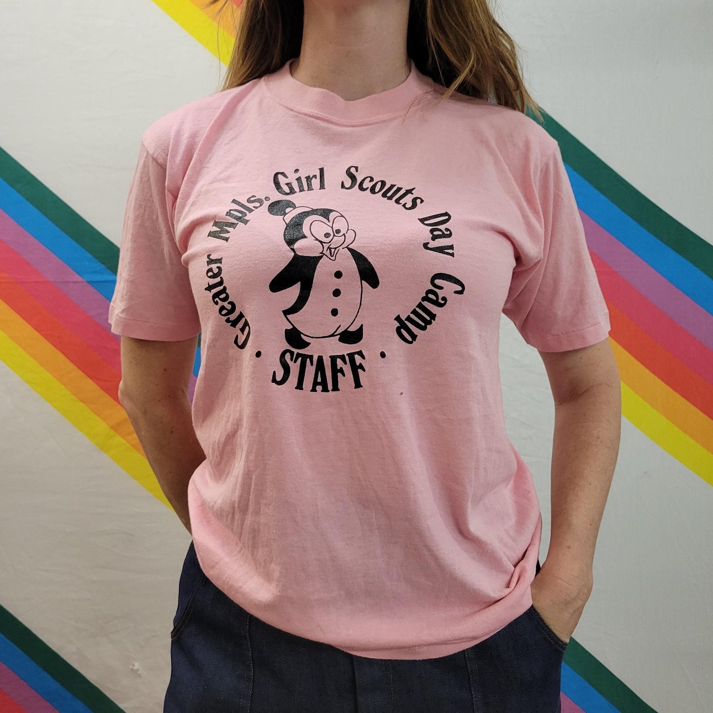 vtg 80s CLOWN GIRL SCOUTS tshirt // vintage clown minneapolis minnesota cute femme girls teen camp circus cookie crop style fit fashion