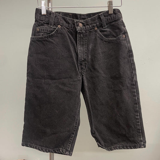 vtg 80s BLACK LEVI SHORTS 550 28" // vintage student baggies baggy skater jorts y2k style jean pants classic orange tab basic essential