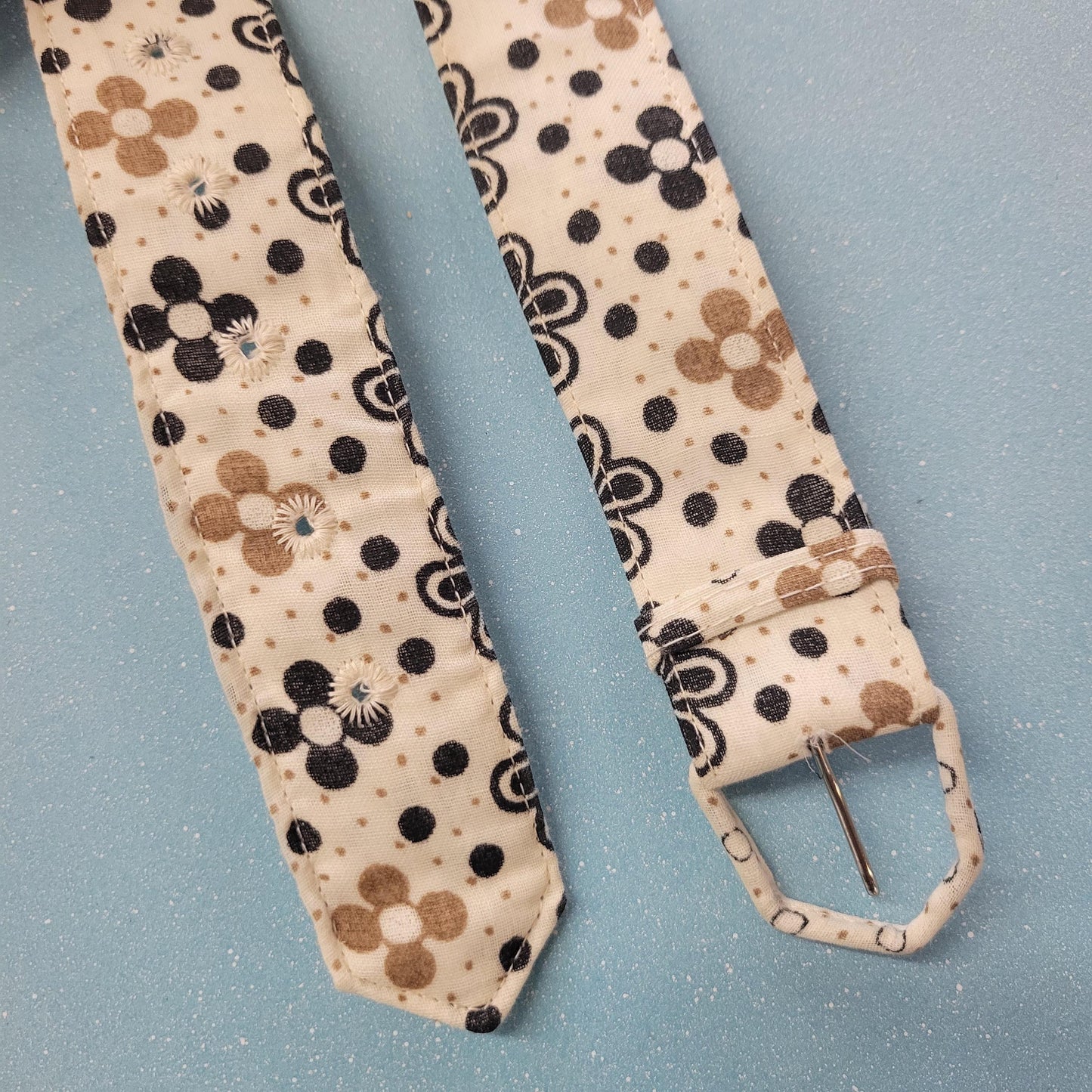 vtg 60s MOD FLORAL BELT // vintage flower power cute patterned polka dot accessory 60s 70s style girly girls petite