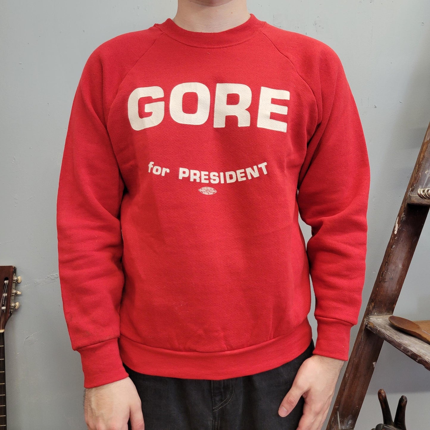 vtg 90s GORE PRESIDENT SWEATSHIRT // vintage crew neck bush tipper al candidate democrat red election earth republican vote president shirt