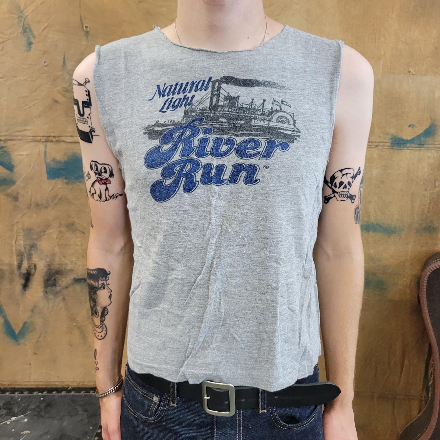 vtg 80s NATURAL LIGHT TANK // vintage muscle tee natty ice beer malt liqour pabst blue ribbon alcohol tee shirt sleeveless muscle rad retro