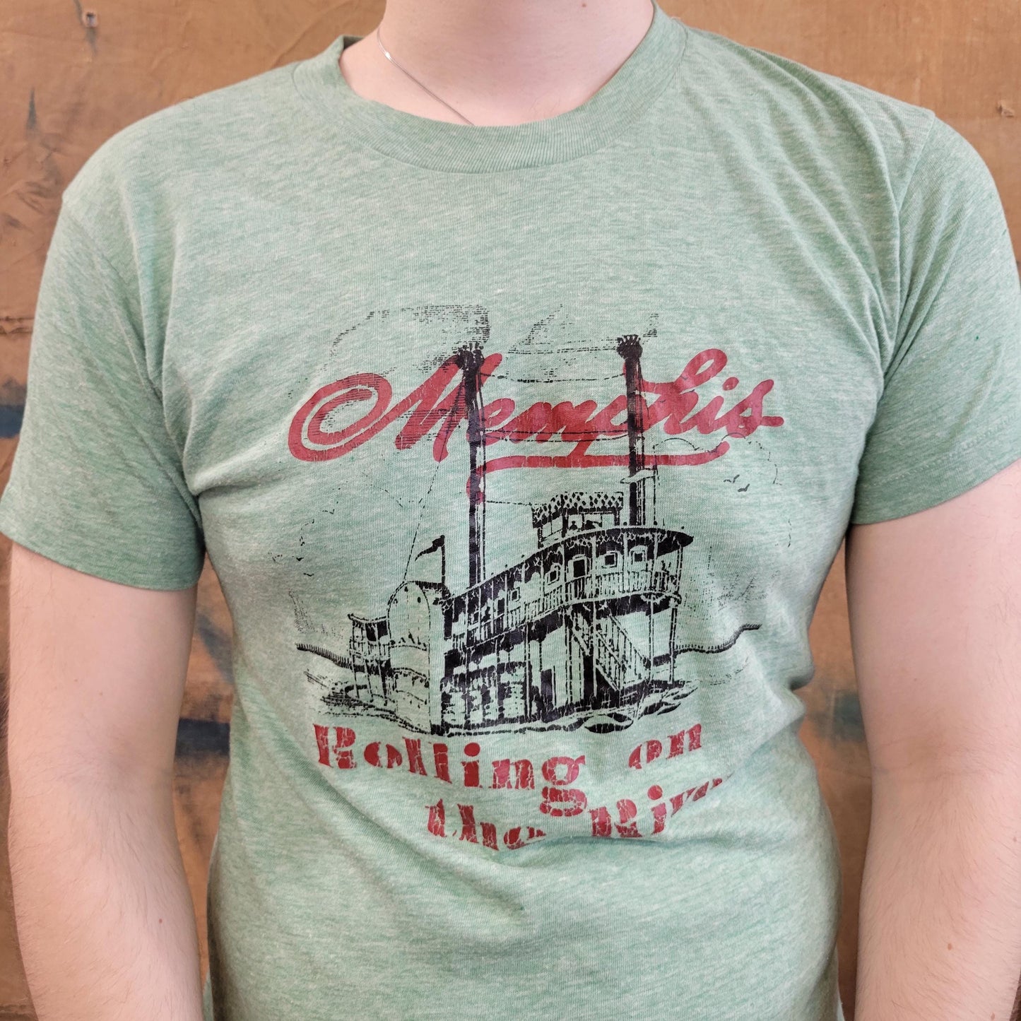 vtg 70s MEMPHIS RIVER TSHIRT // vintage tennessee hanes rolling on the ike tina turner blues soul r&b mississippi lake tourist destination