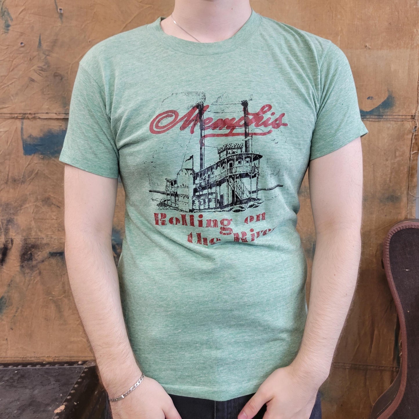 vtg 70s MEMPHIS RIVER TSHIRT // vintage tennessee hanes rolling on the ike tina turner blues soul r&b mississippi lake tourist destination