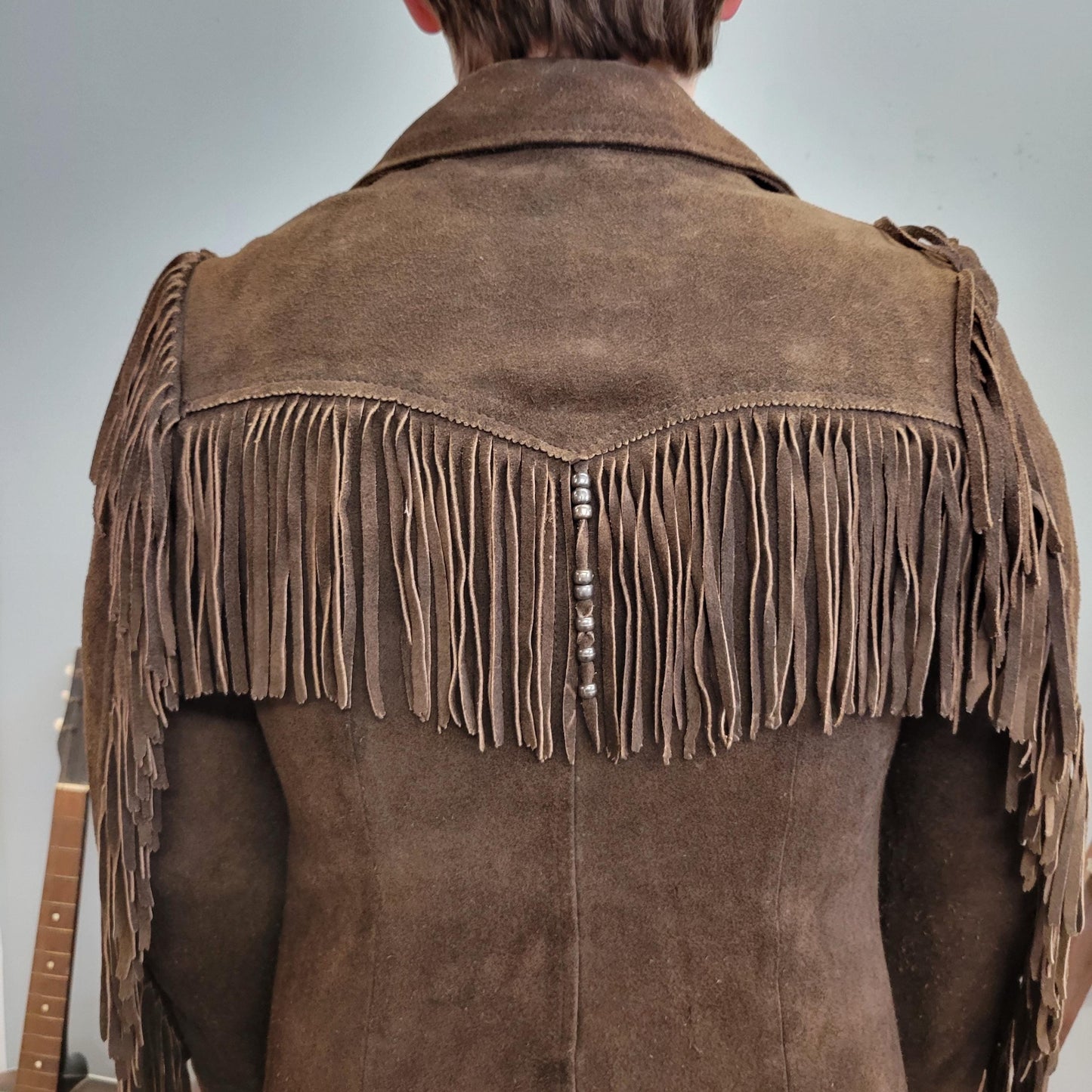 vtg 70s LEATHER FRINGE JACKET // vintage chocolate brown western wear hippie boho biker easy rider buckskin custom tassel statement piece