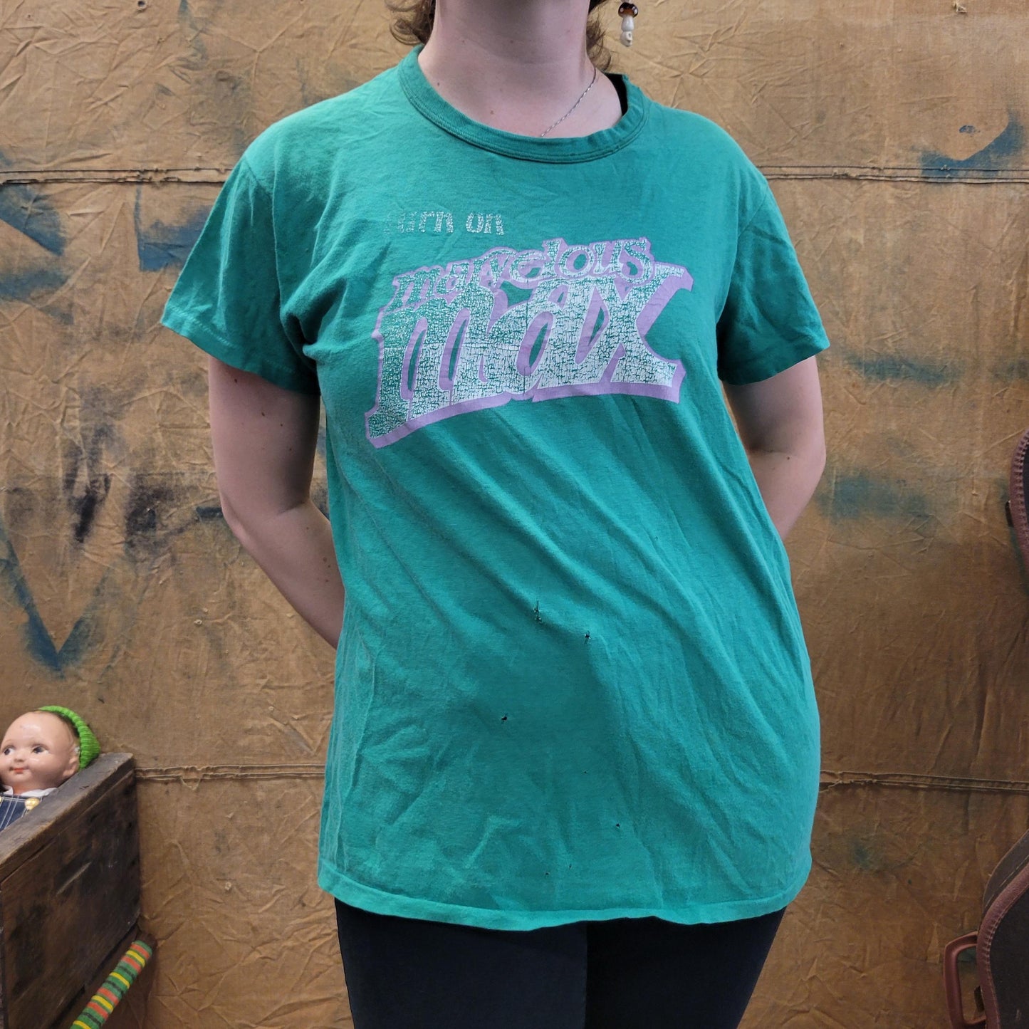 vtg 70s MARVELOUS MAX TSHIRT // vintage faded tee kelly green cotton stranger things style perfect retro true style fashion 80s fun tee