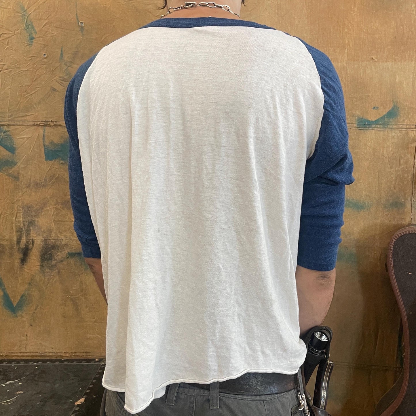 vtg 70s WLS RADIO RAGLAN tee // vintage sports college baseball rock station chicago chi town music retro concert tour punk style pub shirt