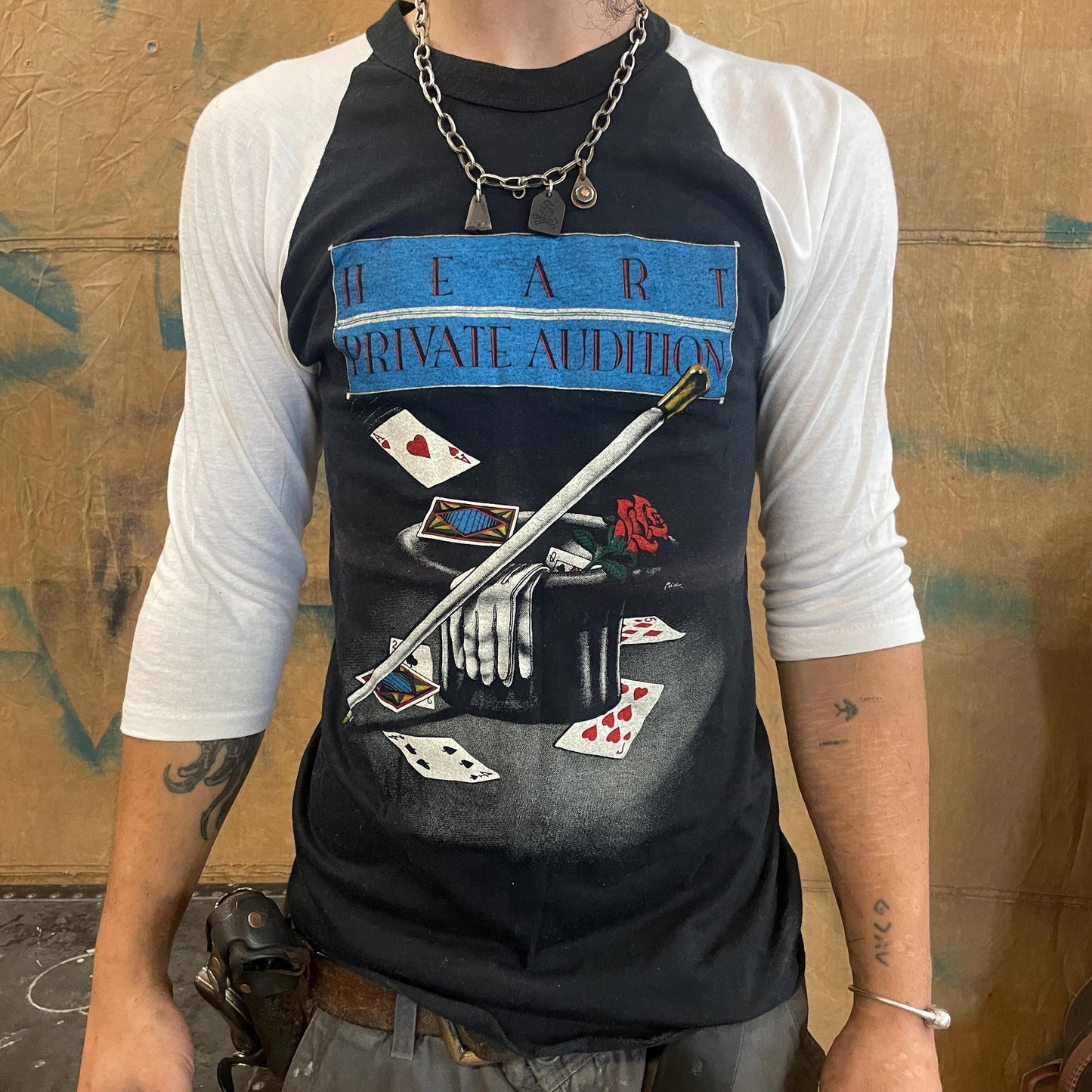 vtg 80s HEART private audition RAGLAN TEE // vintage baseball quarter sleeve 1982 concert band tour merch official retro femme music tee