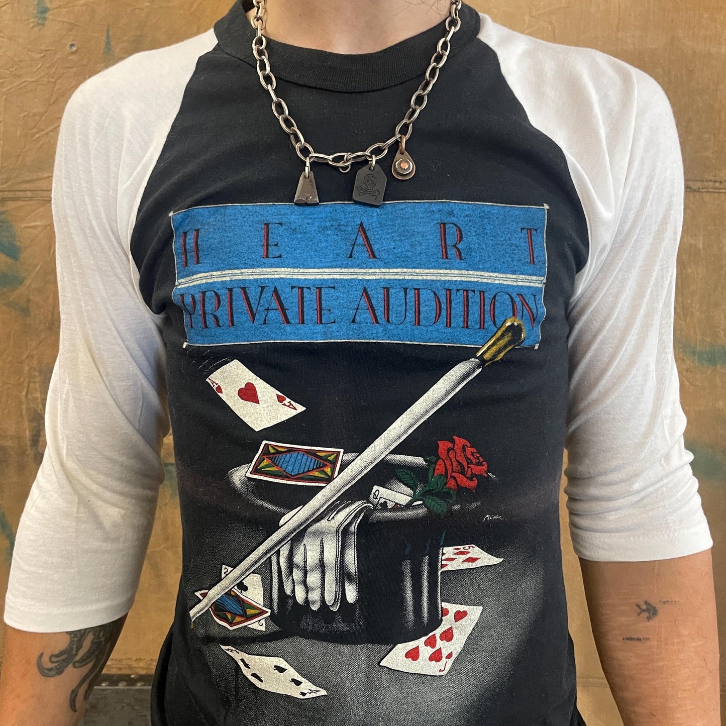 vtg 80s HEART private audition RAGLAN TEE // vintage baseball quarter sleeve 1982 concert band tour merch official retro femme music tee