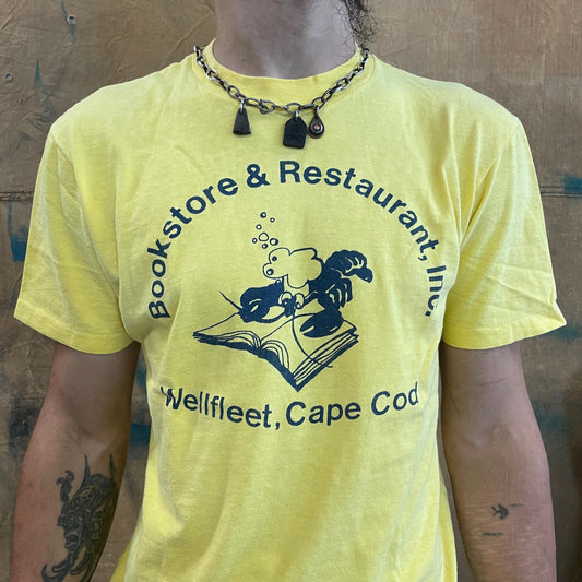 vtg 70s CAPE COD TSHIRT // vintage restaurant hi cru yellow summer bookstore restaurant food read tourist club camp thin retro fashion tee
