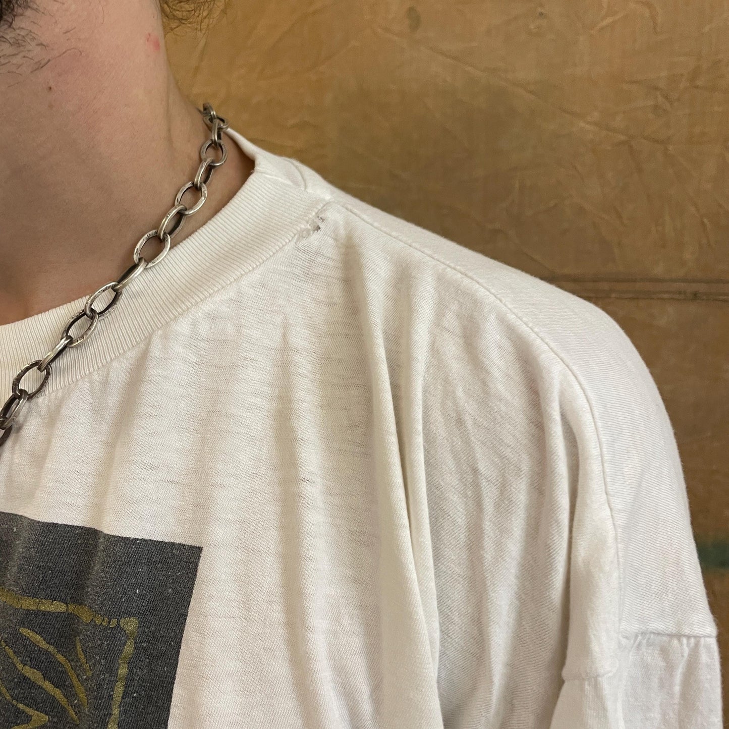 vtg 80s GEOMETRIC PATTERN TSHIRT / vintage ruins ancient tablet egypt art boxy euro stone language egyptian artifact roman art museum tee