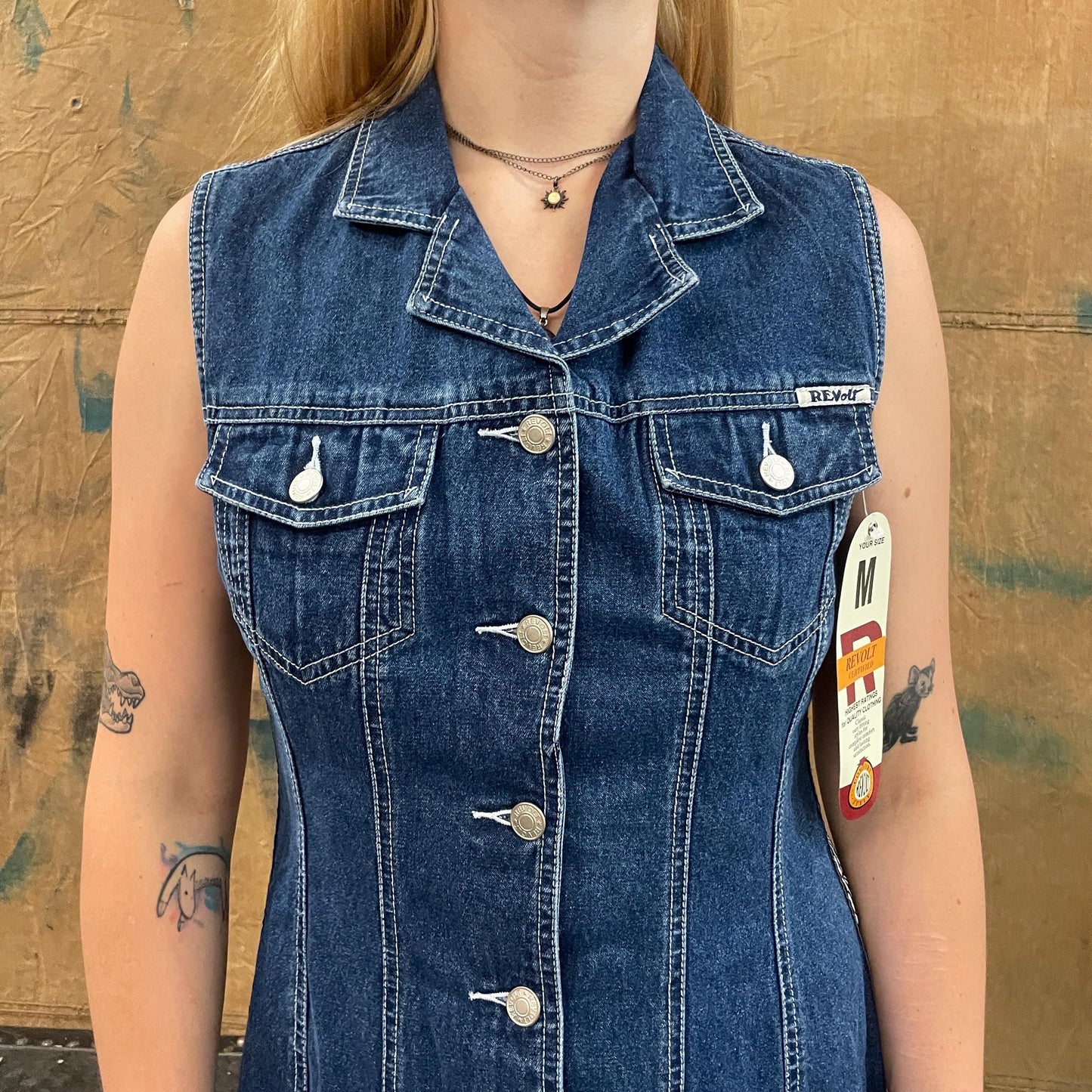 vtg 90s LONG DENIM DRESS // vintage Y2K deadstock racing striped dark wash jean maxi dress collared full length grunge delias brat layers
