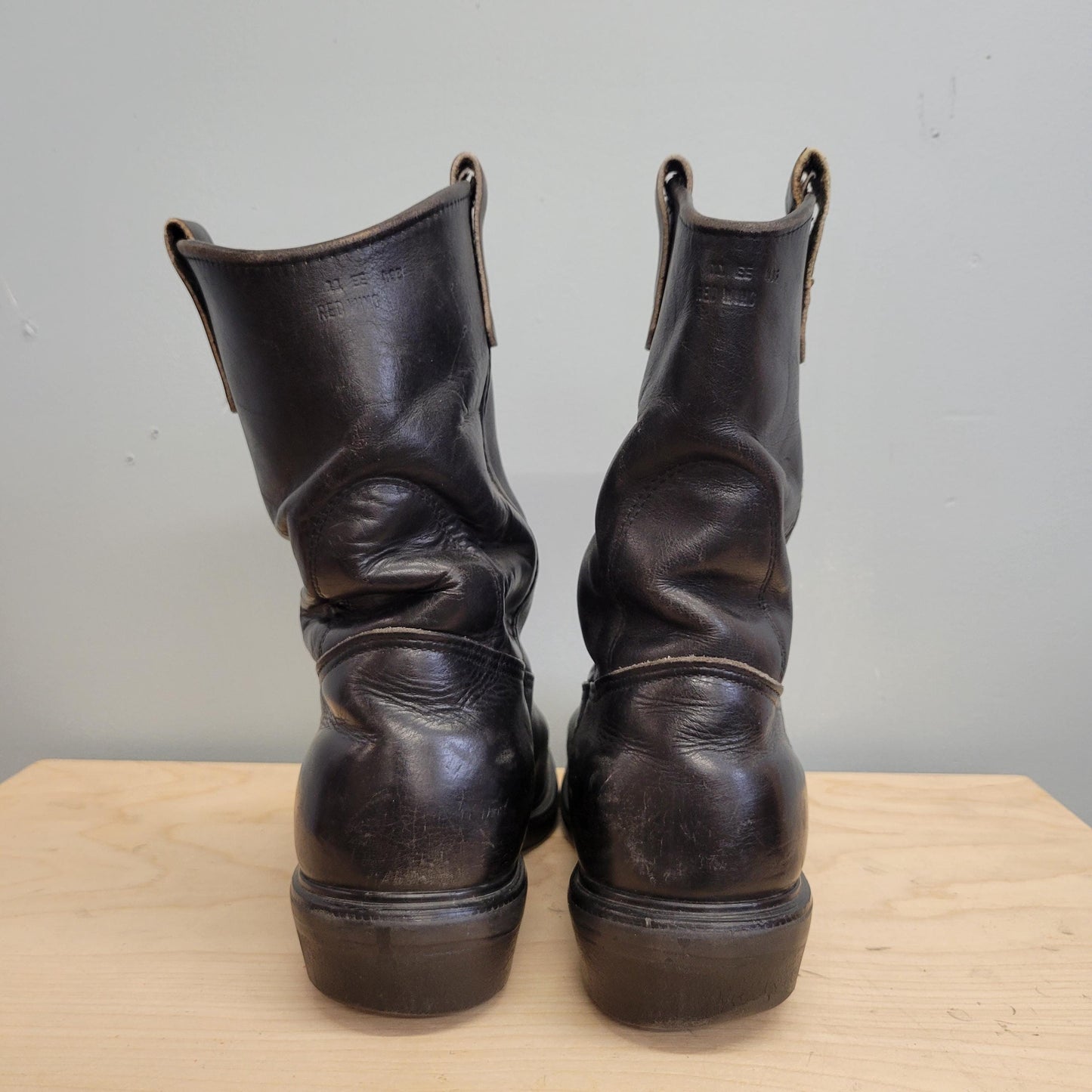 vtg 70s RED WING LEATHER boots // vintage roper cowboy western black pointy toe ankle boots hippie biker size mens 12 usa sturdy quality
