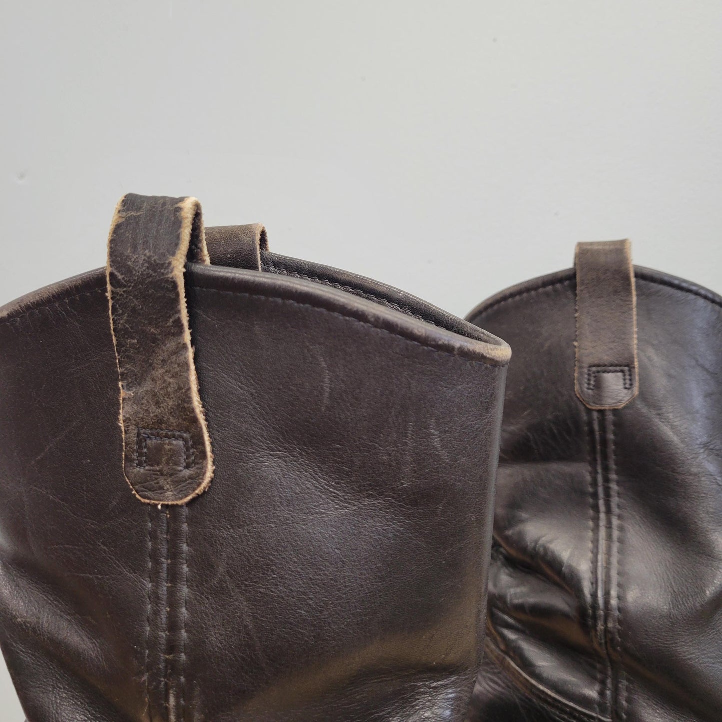 vtg 70s RED WING LEATHER boots // vintage roper cowboy western black pointy toe ankle boots hippie biker size mens 12 usa sturdy quality