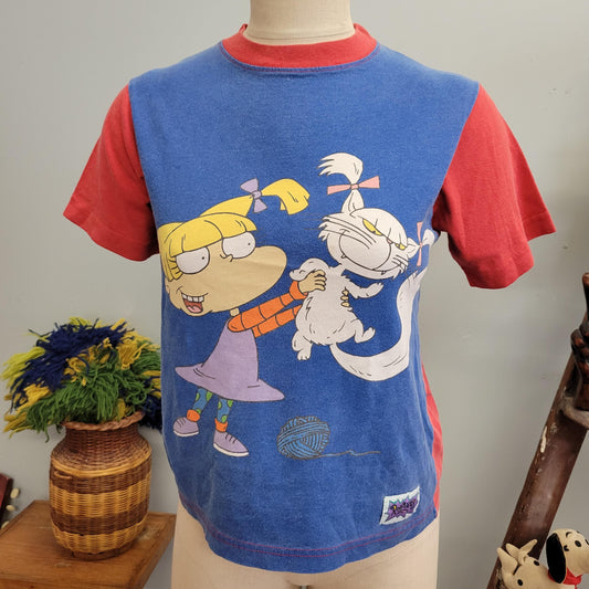 vtg 90s RUGRATS CARTOON TSHIRT // vintage nickelodean angelica small all over print cute soft thin retro youth large baby tee nostalgic 90s