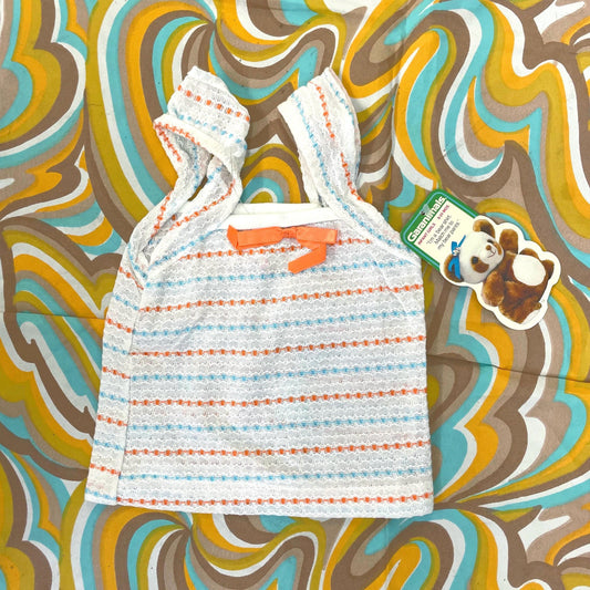 vtg 70s BABY TANK TOP // vintage cute bow tie kids 12 months striped retro top garanimals new with tags never worn fall autumn photoshoot