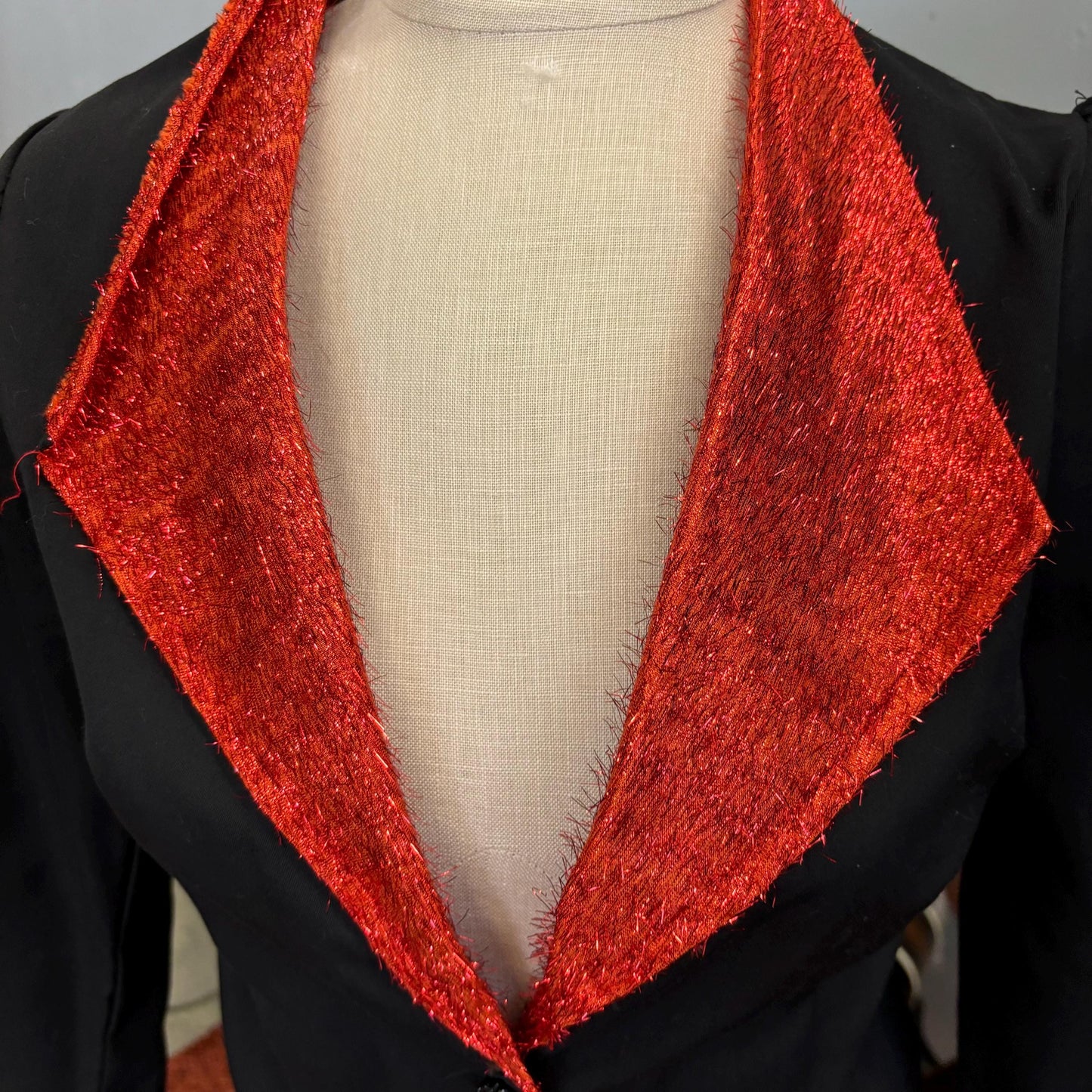 vtg 70s TWINS HALLOWEEN COSTUME / vintage red lurex vampire tuxedo plaid bow tie maxi skirt sets day of the dead celebratory costume theater